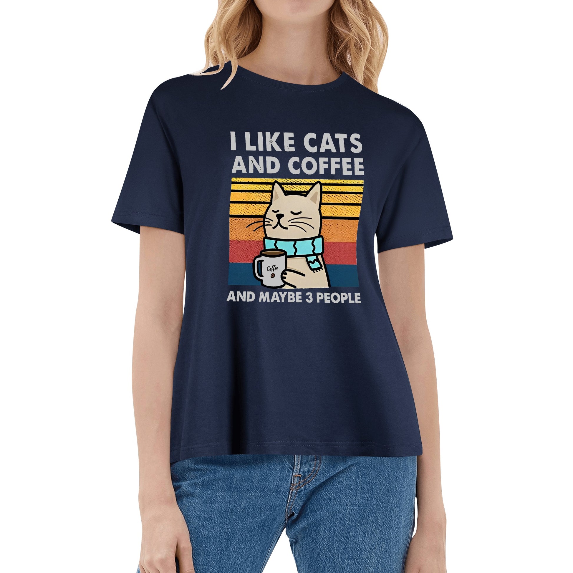 T-Shirt i like cats and coffee DrinkandArt