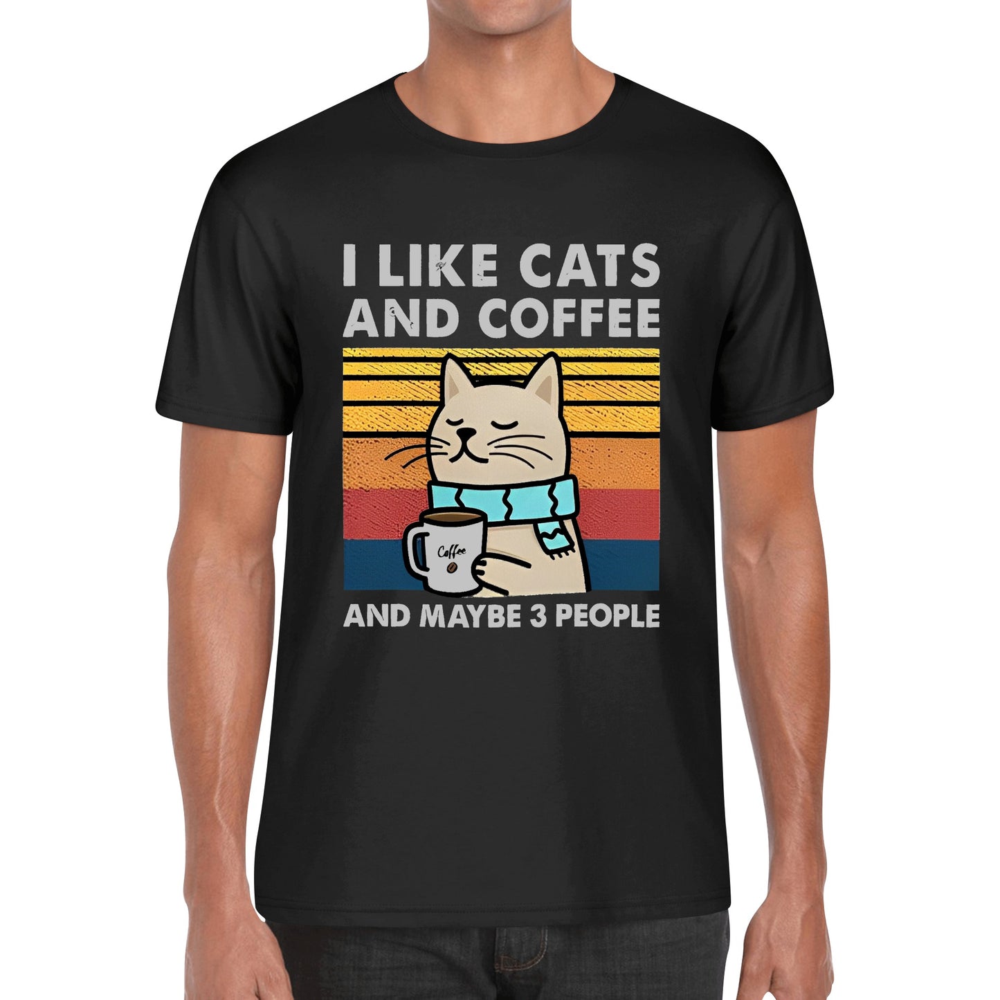 T-Shirt i like cats and coffee DrinkandArt