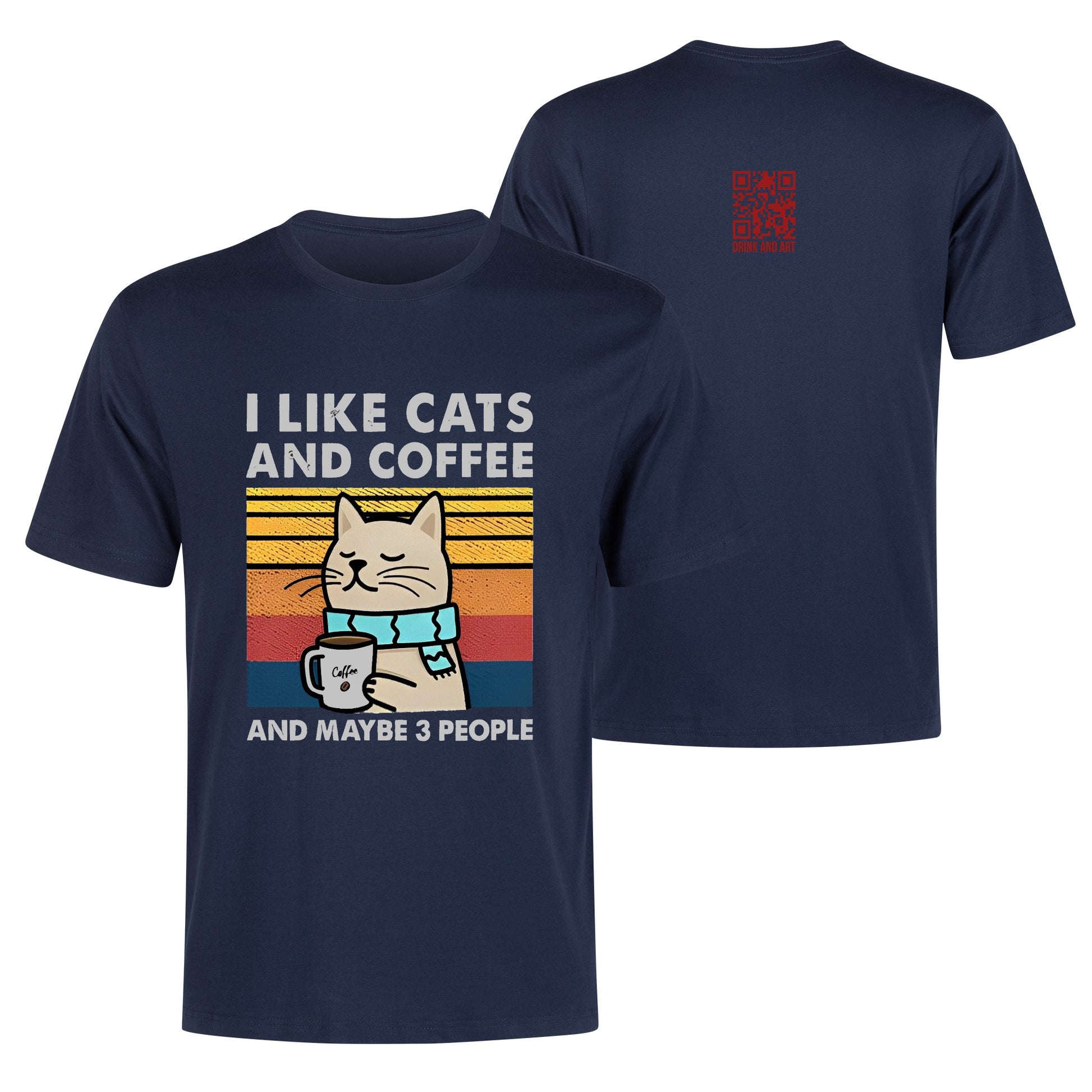 T-Shirt i like cats and coffee DrinkandArt