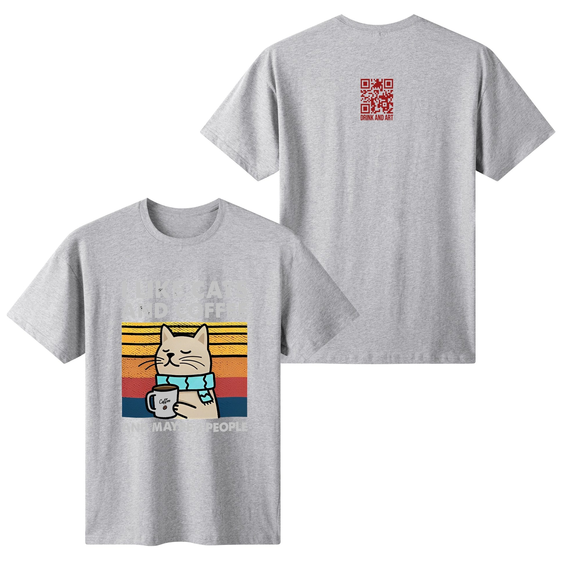 T-Shirt i like cats and coffee DrinkandArt