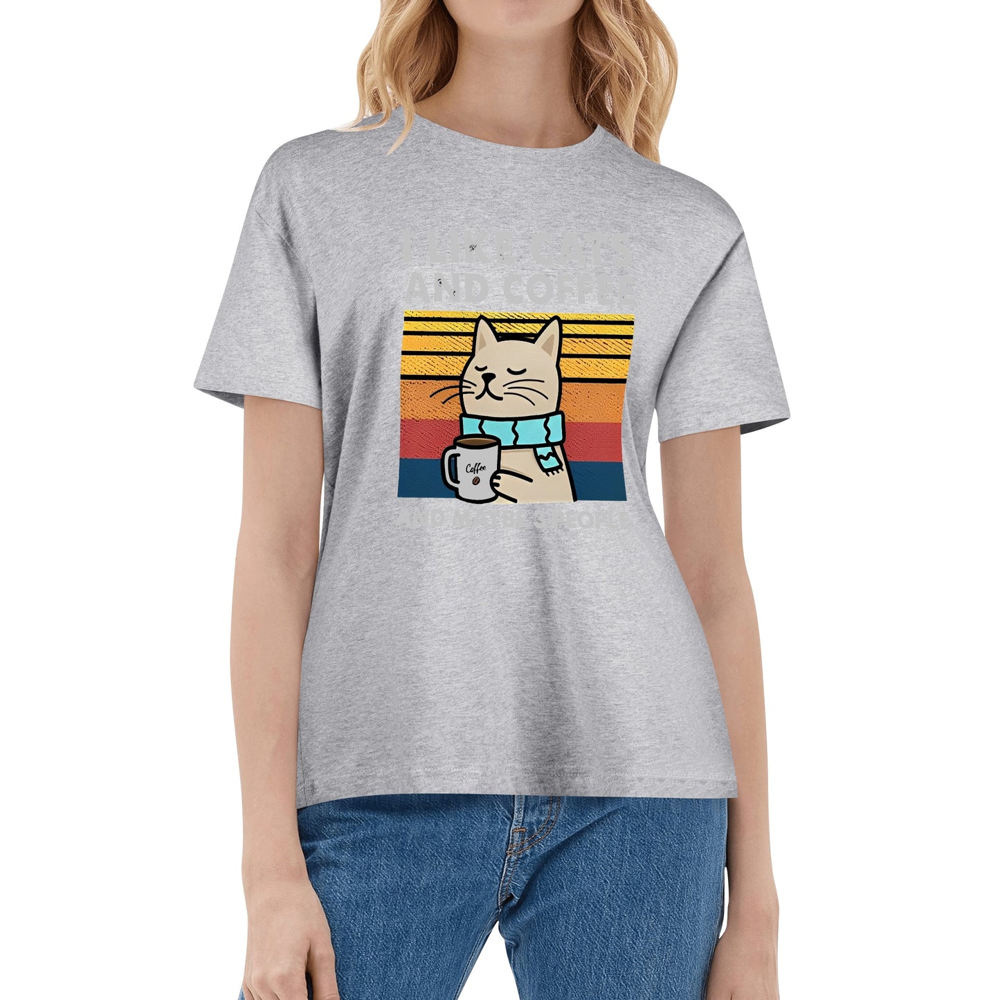 T-Shirt i like cats and coffee DrinkandArt