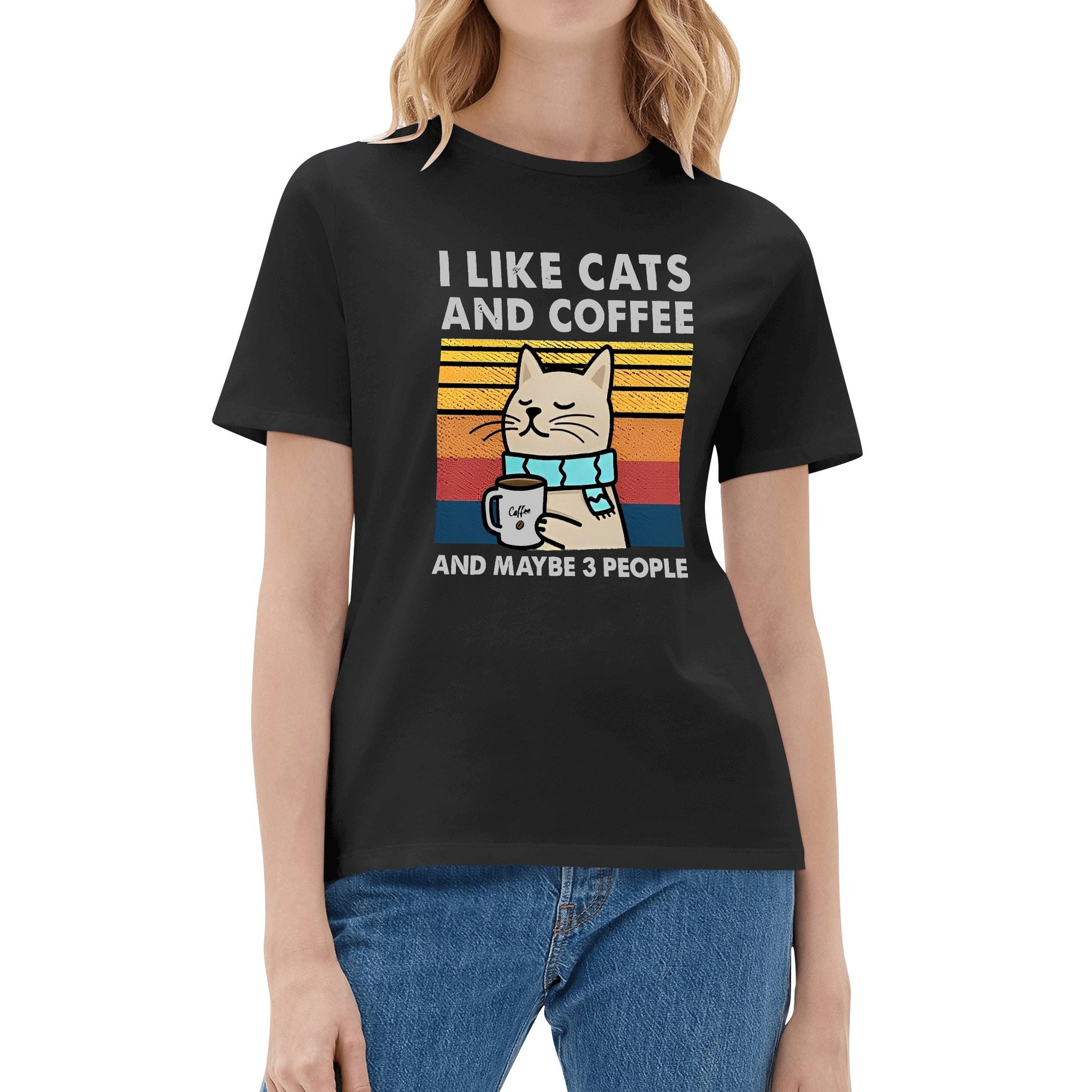 T-Shirt i like cats and coffee DrinkandArt