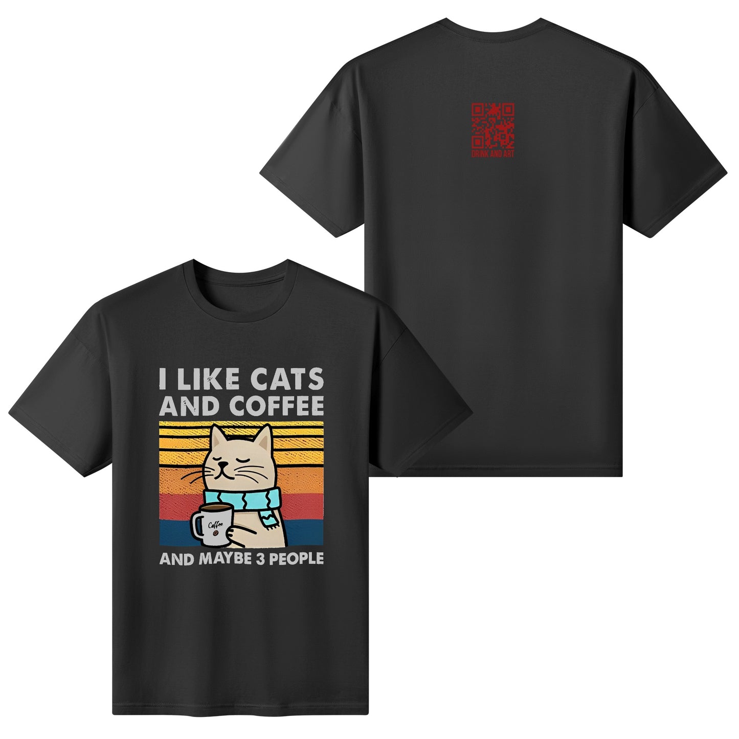 T-Shirt i like cats and coffee DrinkandArt