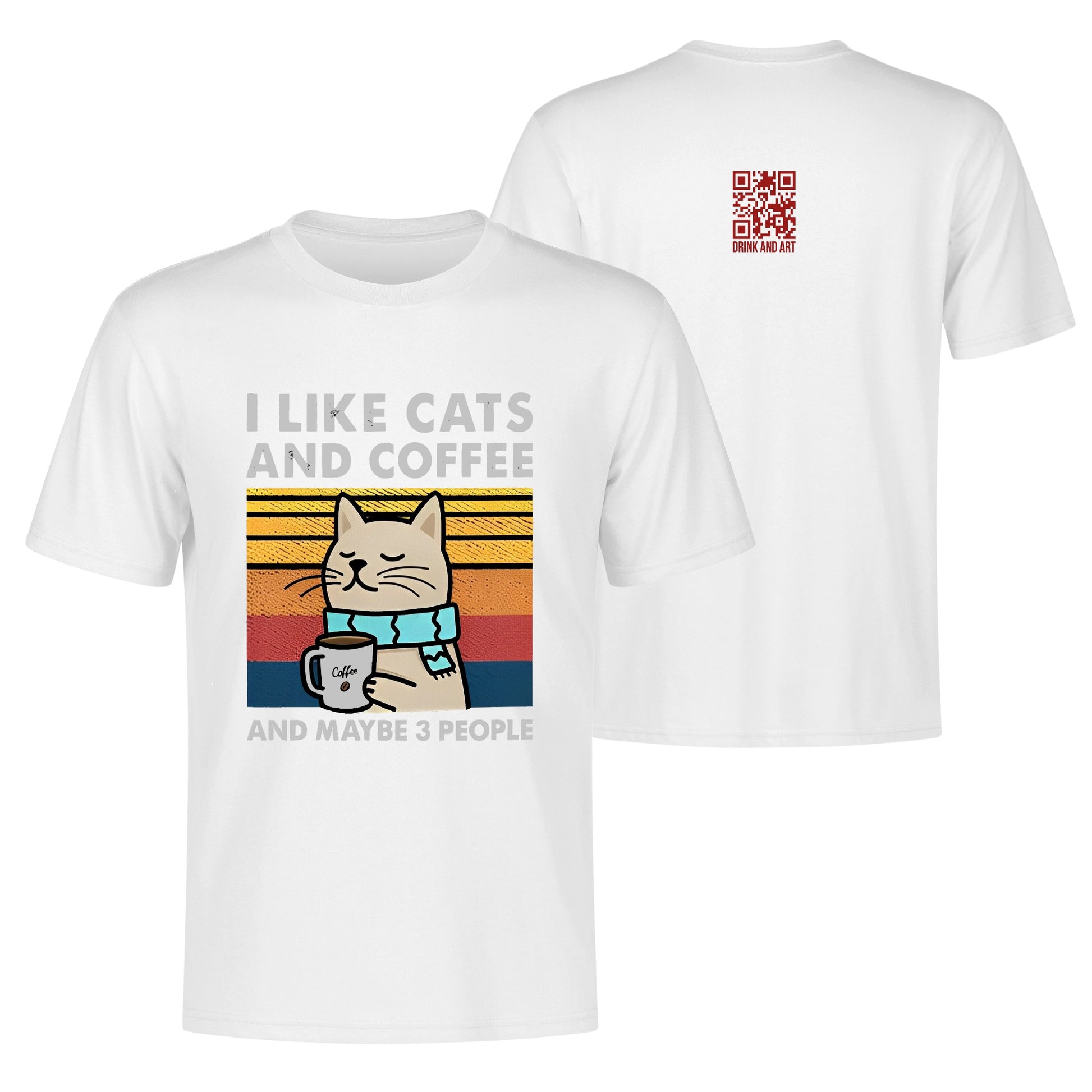 T-Shirt i like cats and coffee DrinkandArt