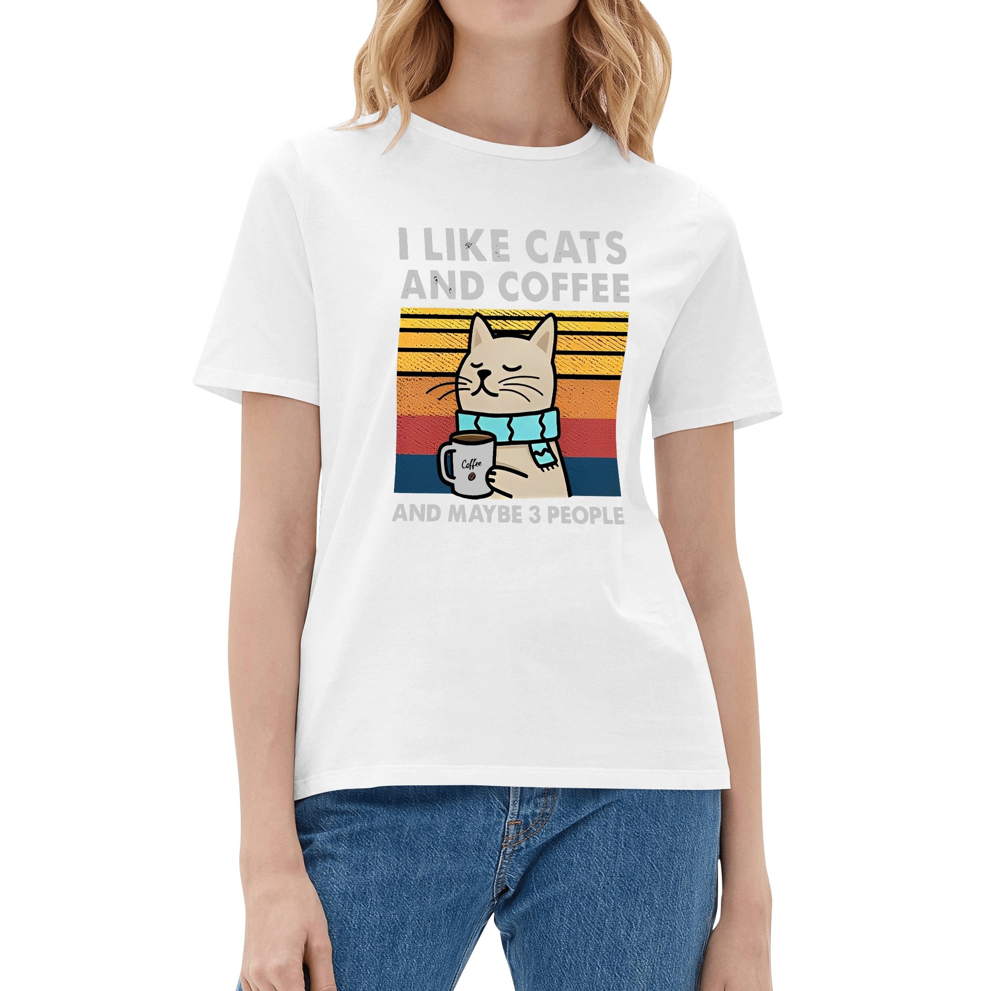 T-Shirt i like cats and coffee DrinkandArt