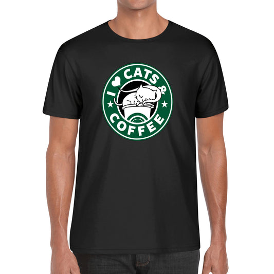 T-Shirt i love cats and coffee DrinkandArt