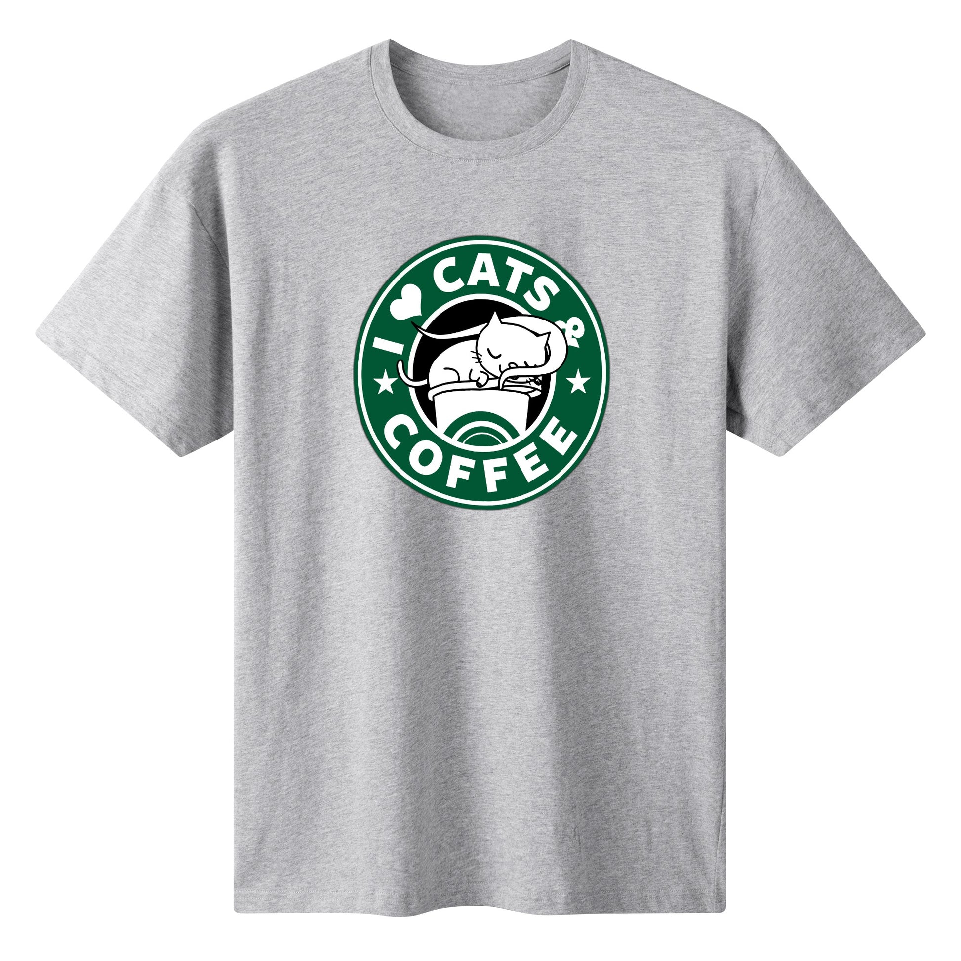 T-Shirt i love cats and coffee DrinkandArt