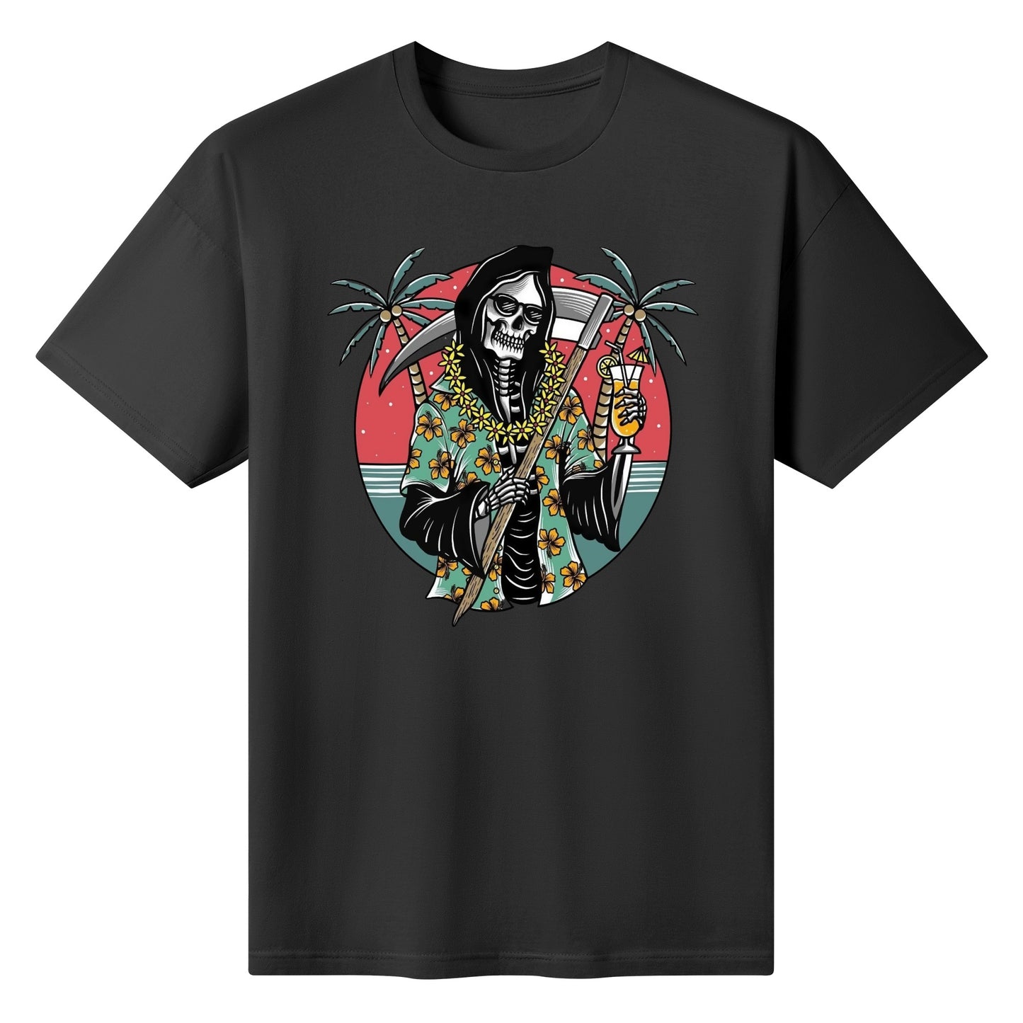 T-Shirt skull cocktail illustration DrinkandArt