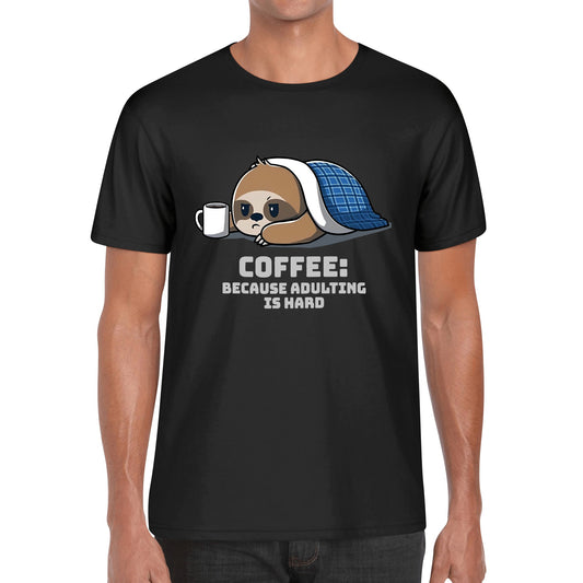 T-Shirt sloth coffee: because adulting is hard DrinkandArt