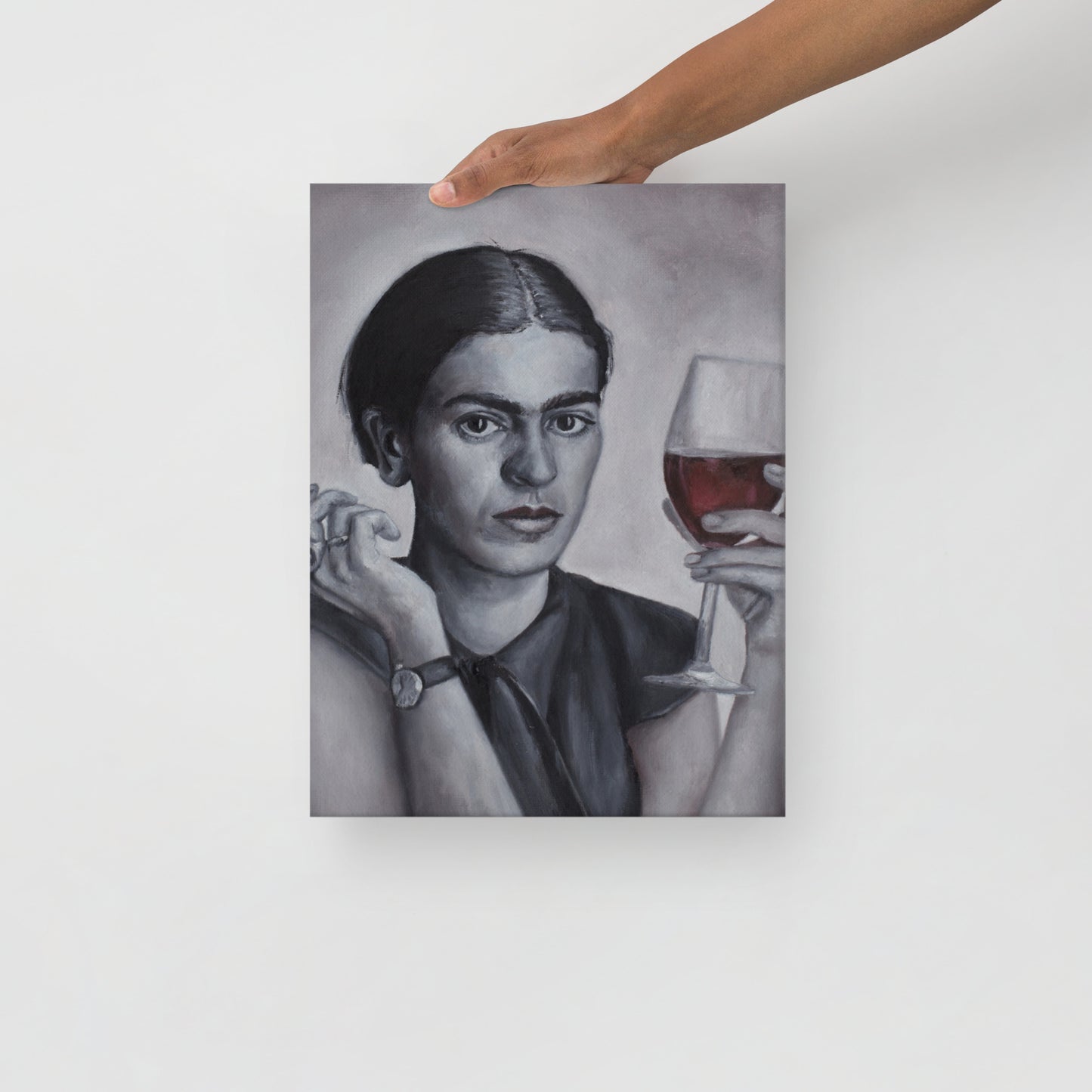 Thin canvas Frida Kahlo wine DrinkandArt