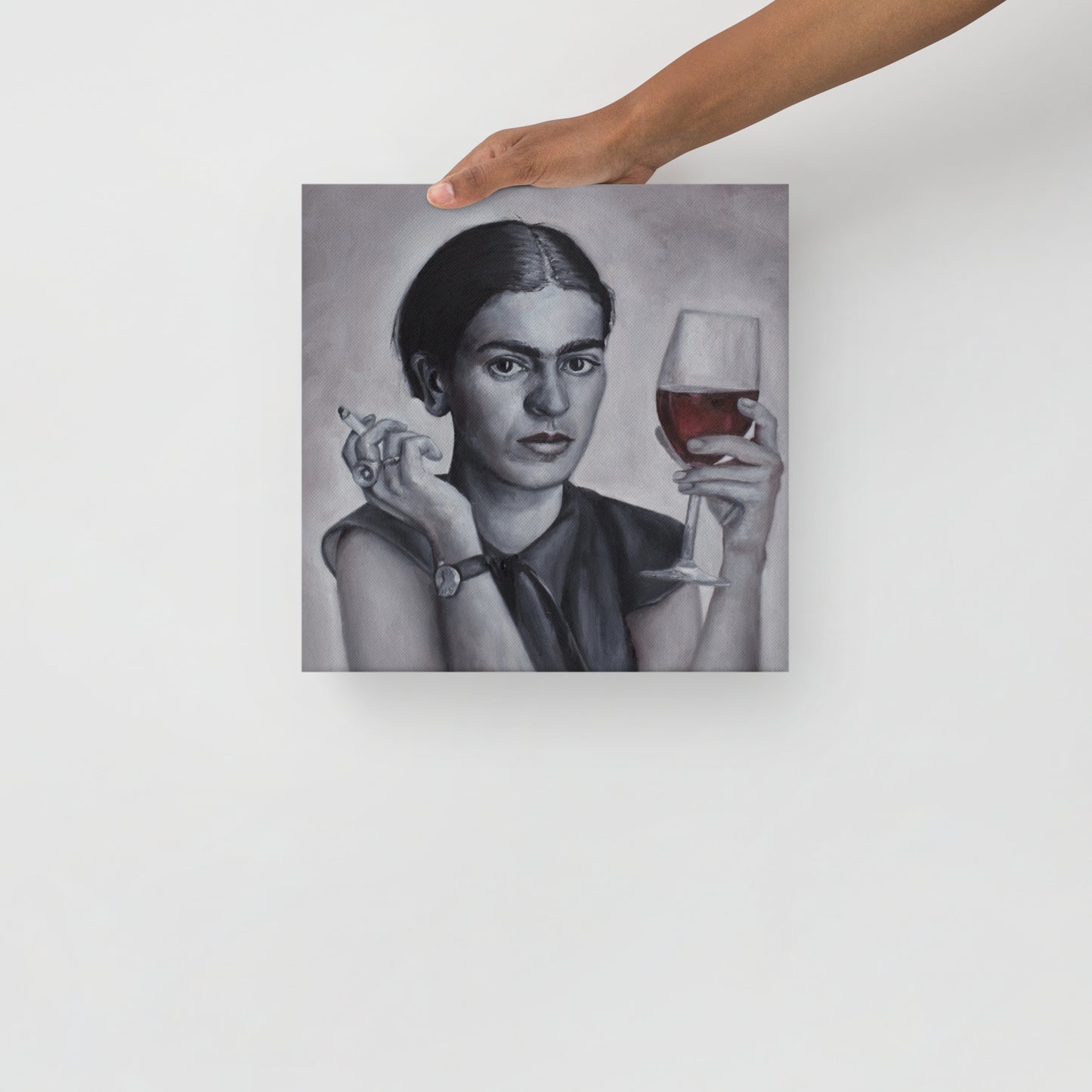 Thin canvas Frida Kahlo wine DrinkandArt