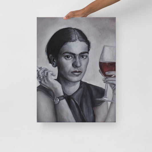 Thin canvas Frida Kahlo wine DrinkandArt