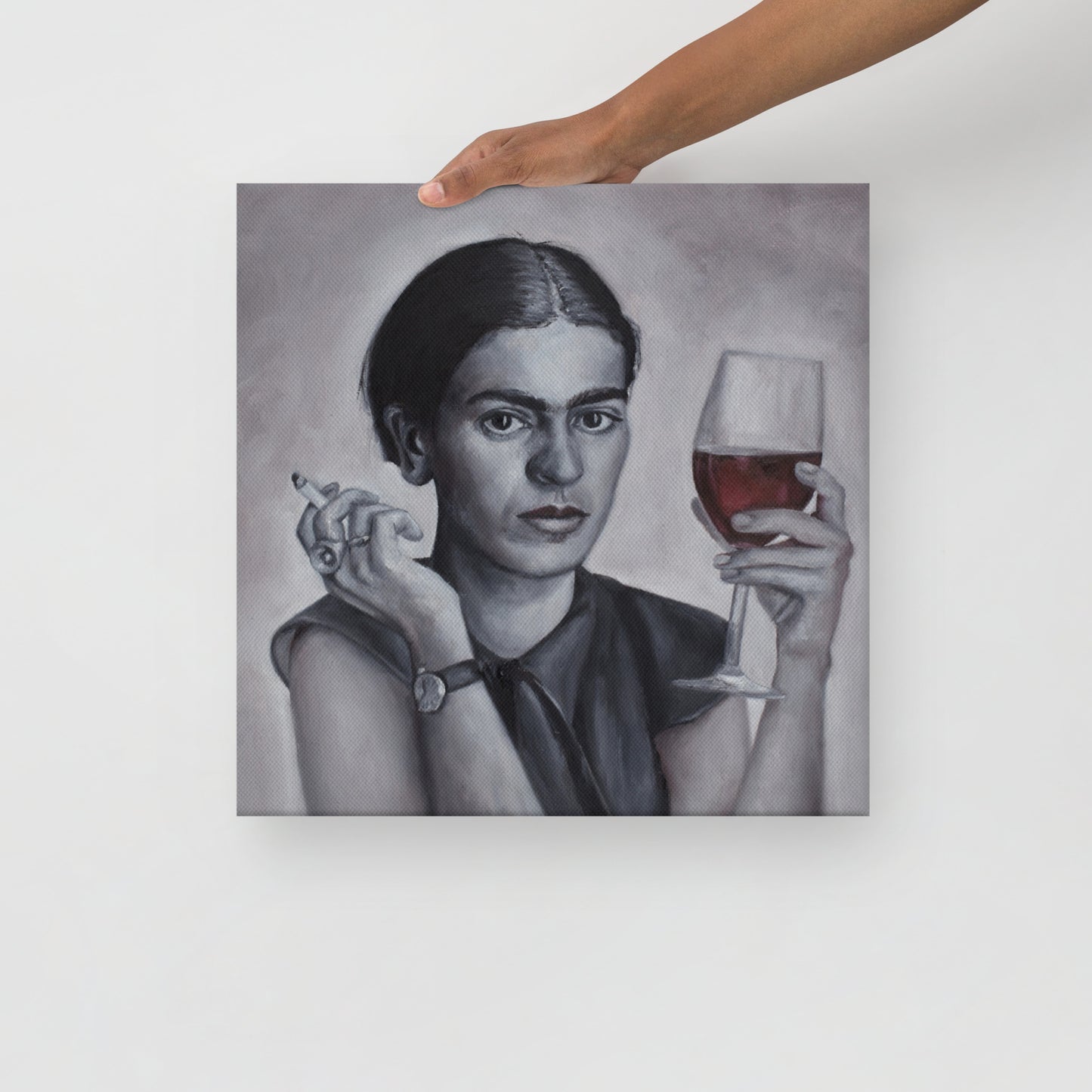 Thin canvas Frida Kahlo wine DrinkandArt