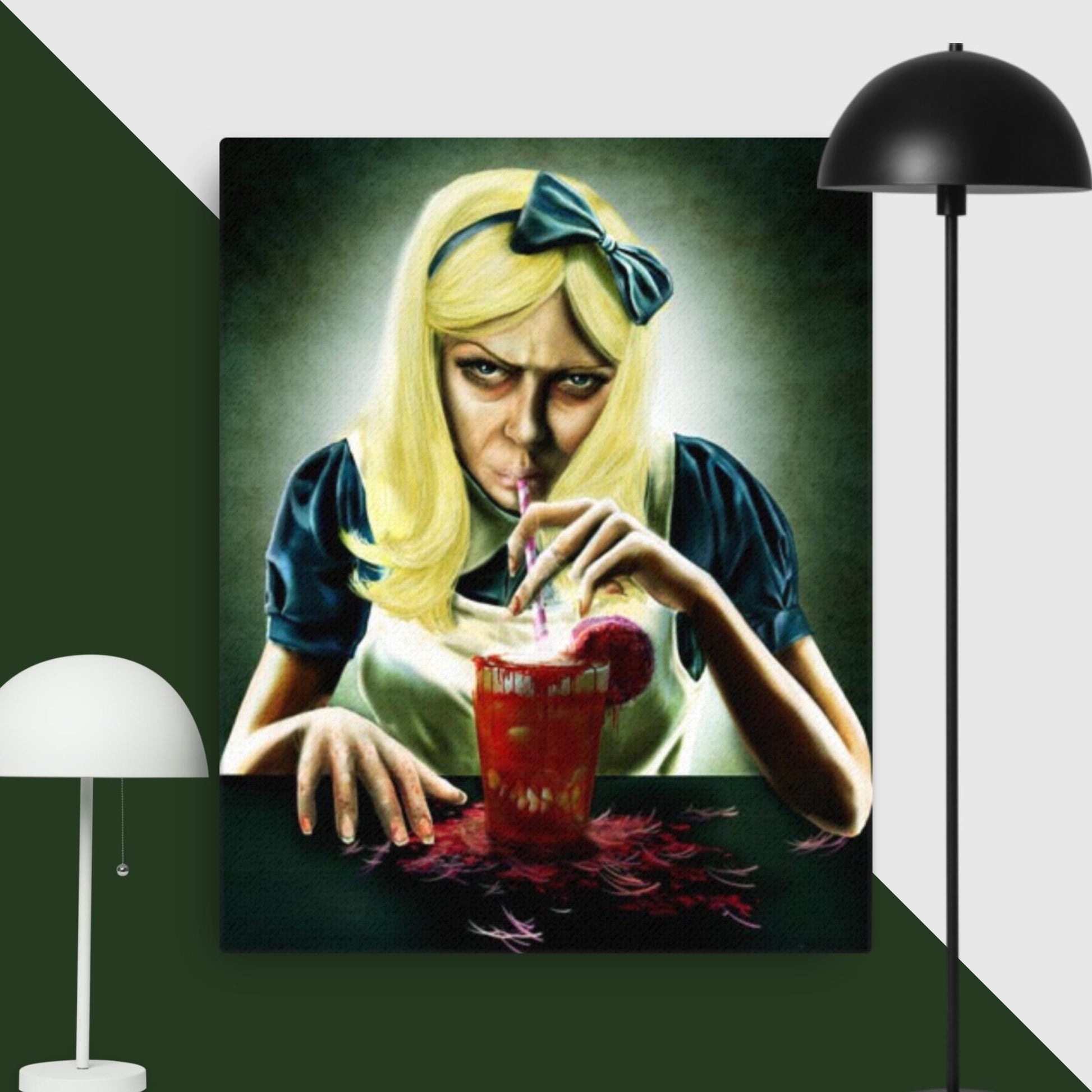 Thin canvas alice wonderland cocktail horror artwork DrinkandArt