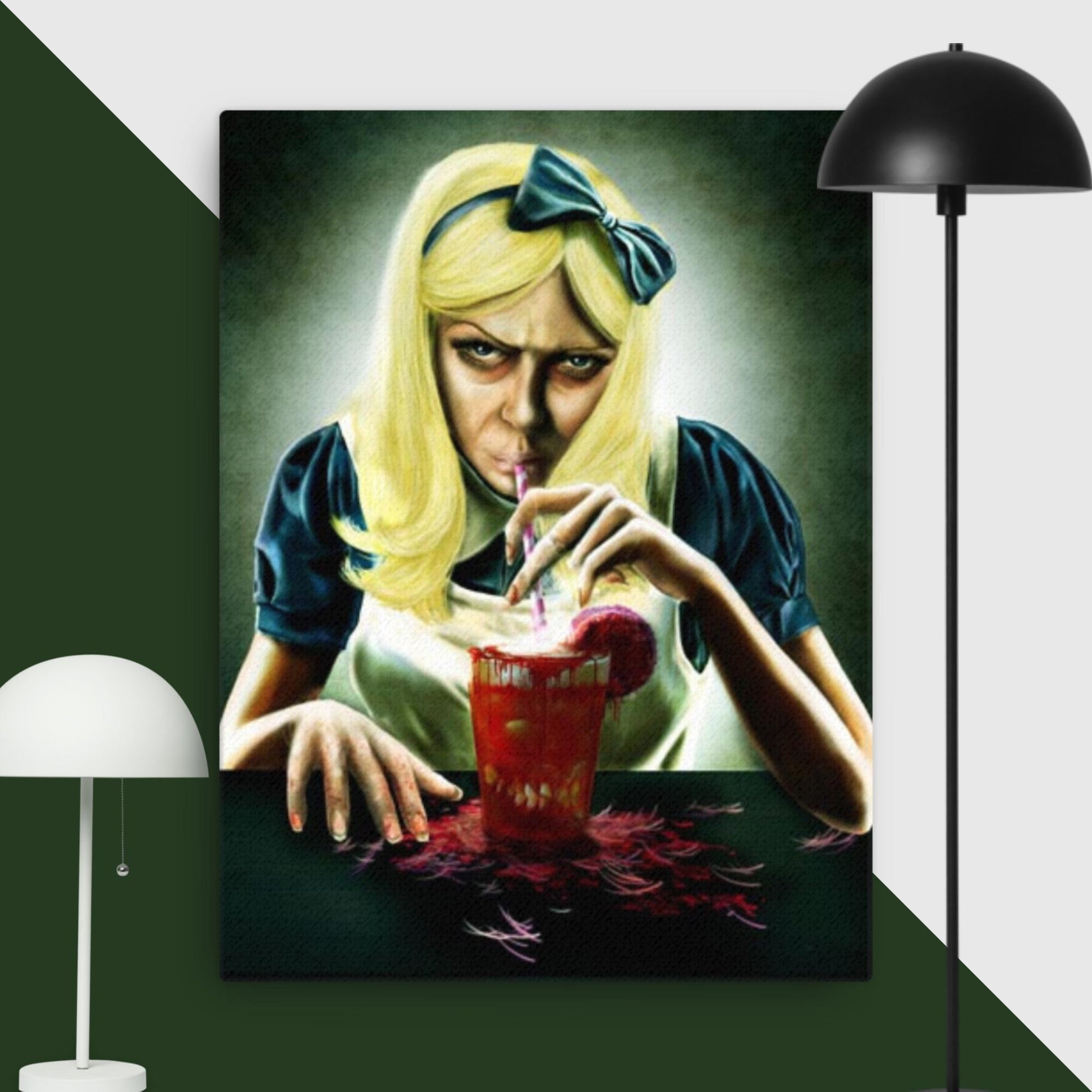 Thin canvas alice wonderland cocktail horror artwork DrinkandArt