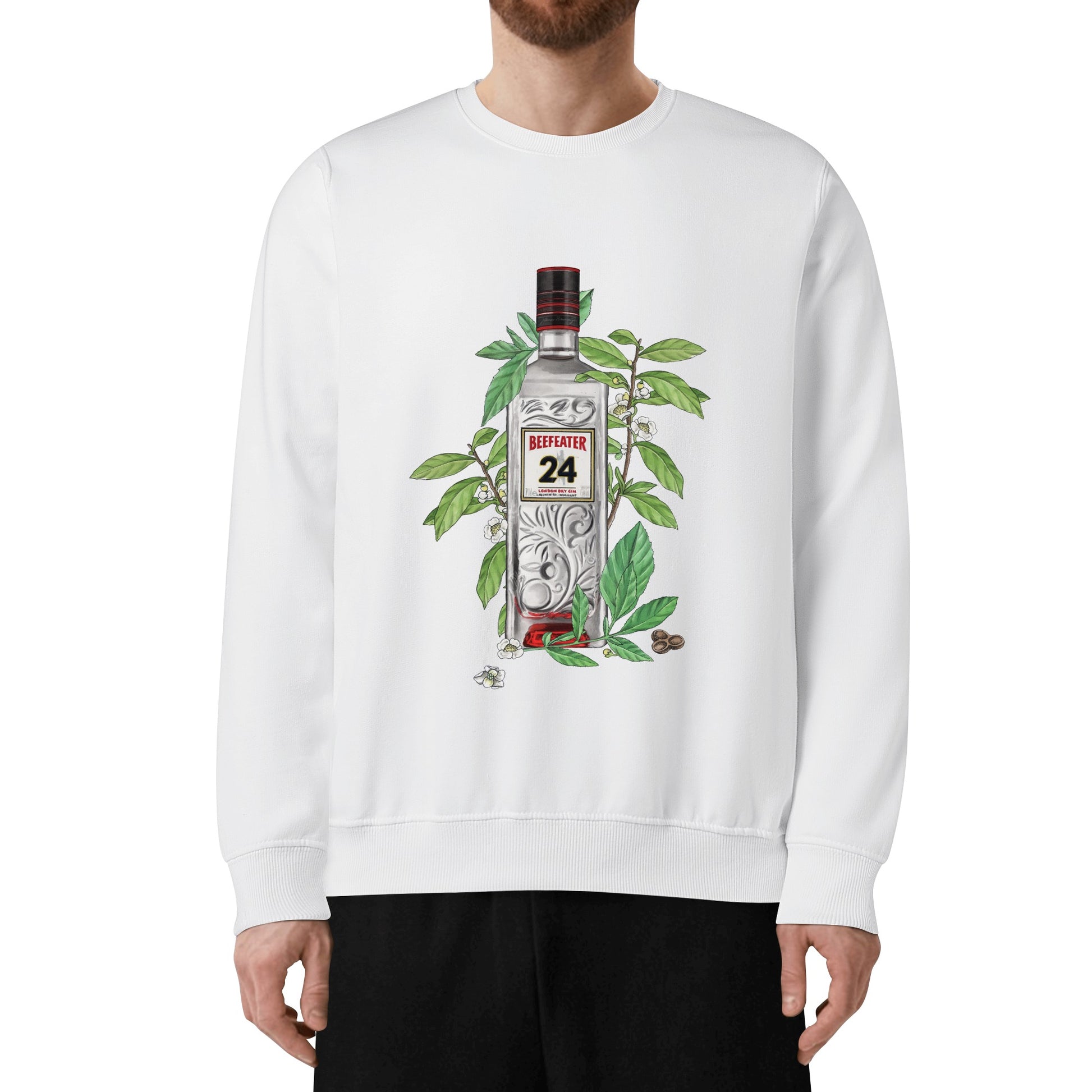 Sweatershirt Cotton gin beefeater floral art DrinkandArt