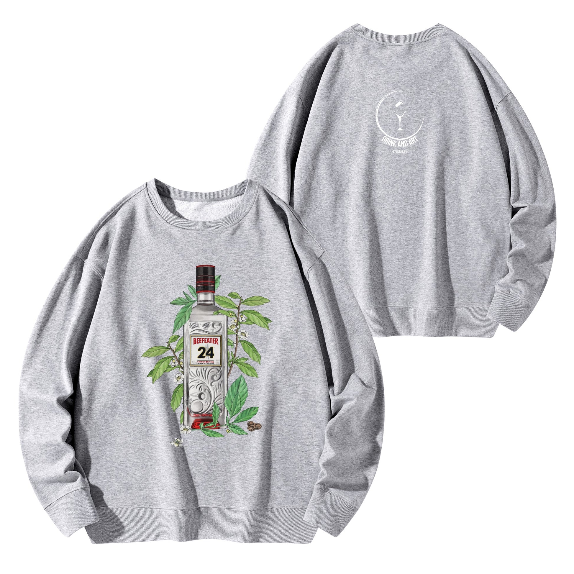 Sweatershirt Cotton gin beefeater floral art DrinkandArt