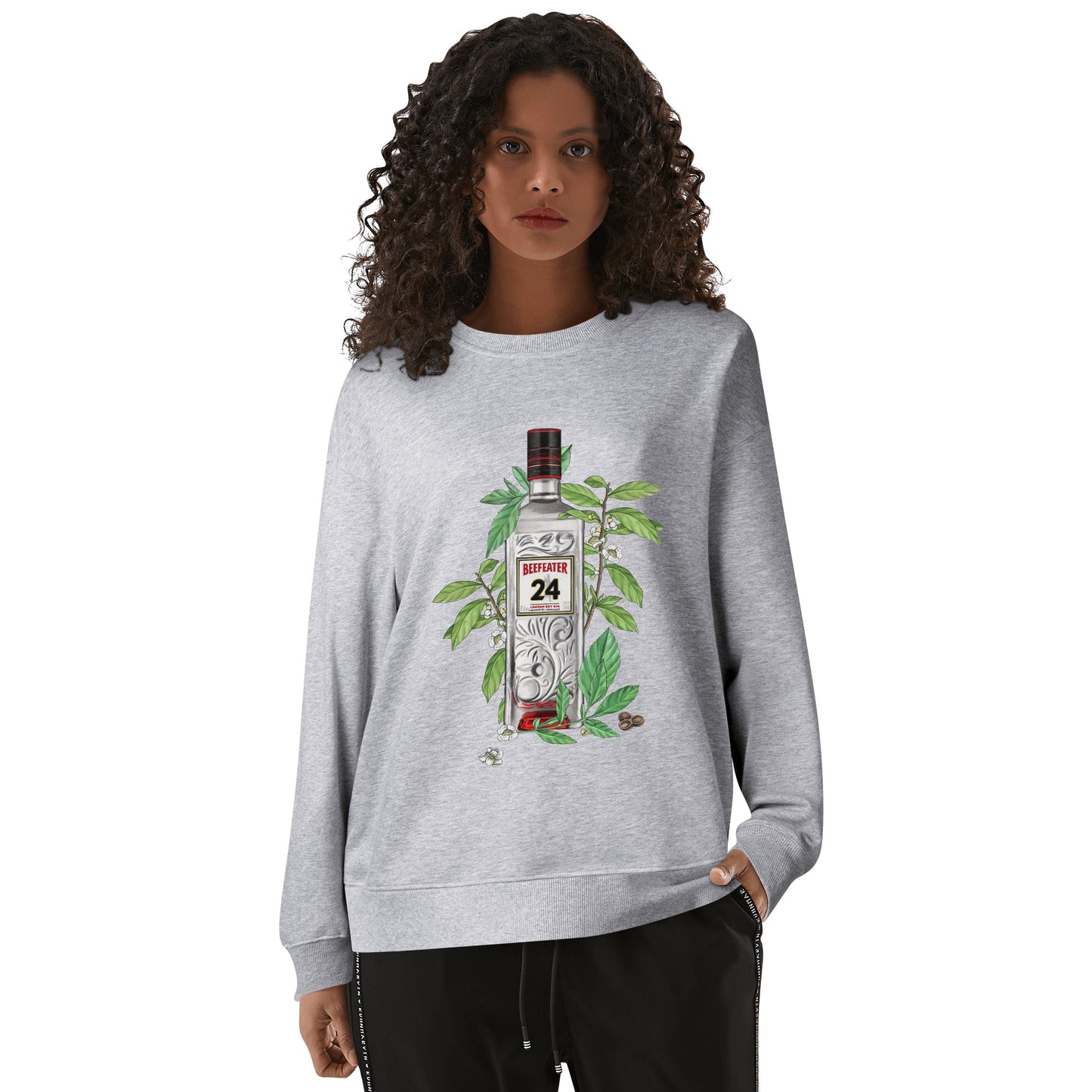 Sweatershirt Cotton gin beefeater floral art DrinkandArt