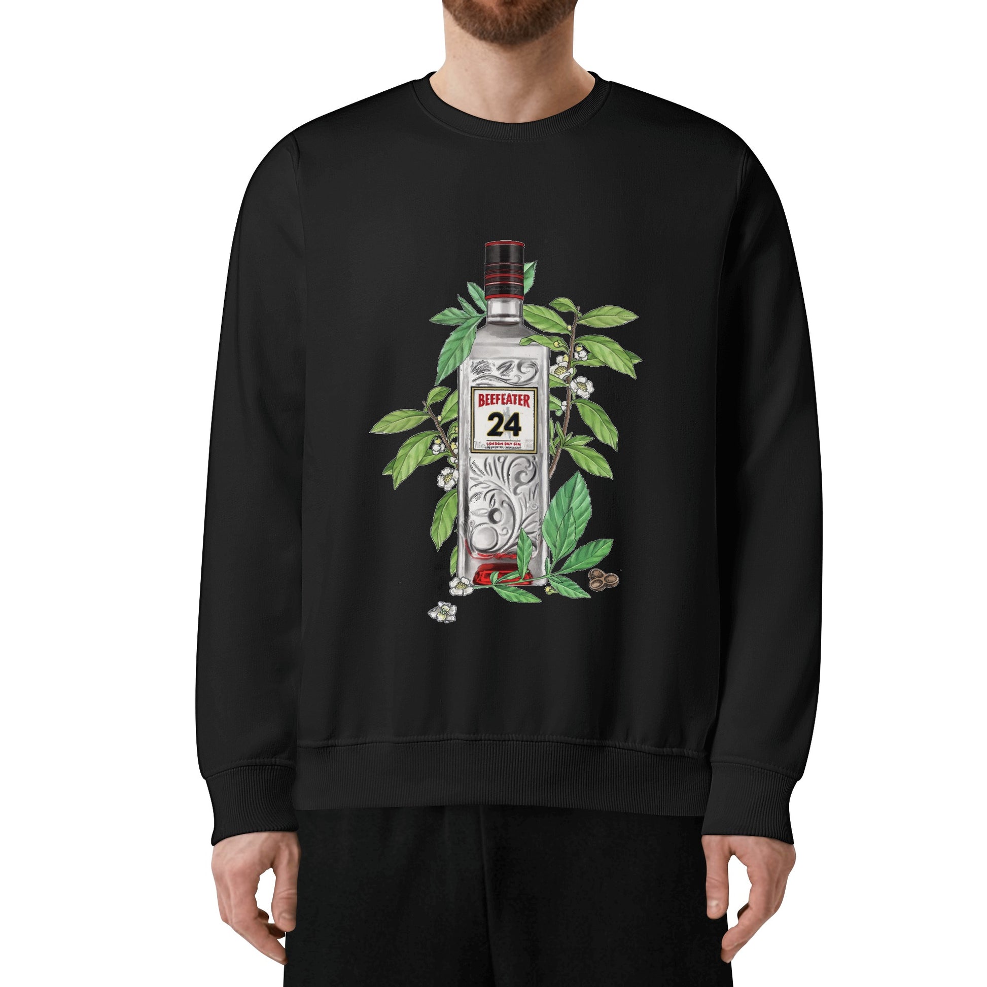 Sweatershirt Cotton gin beefeater floral art DrinkandArt