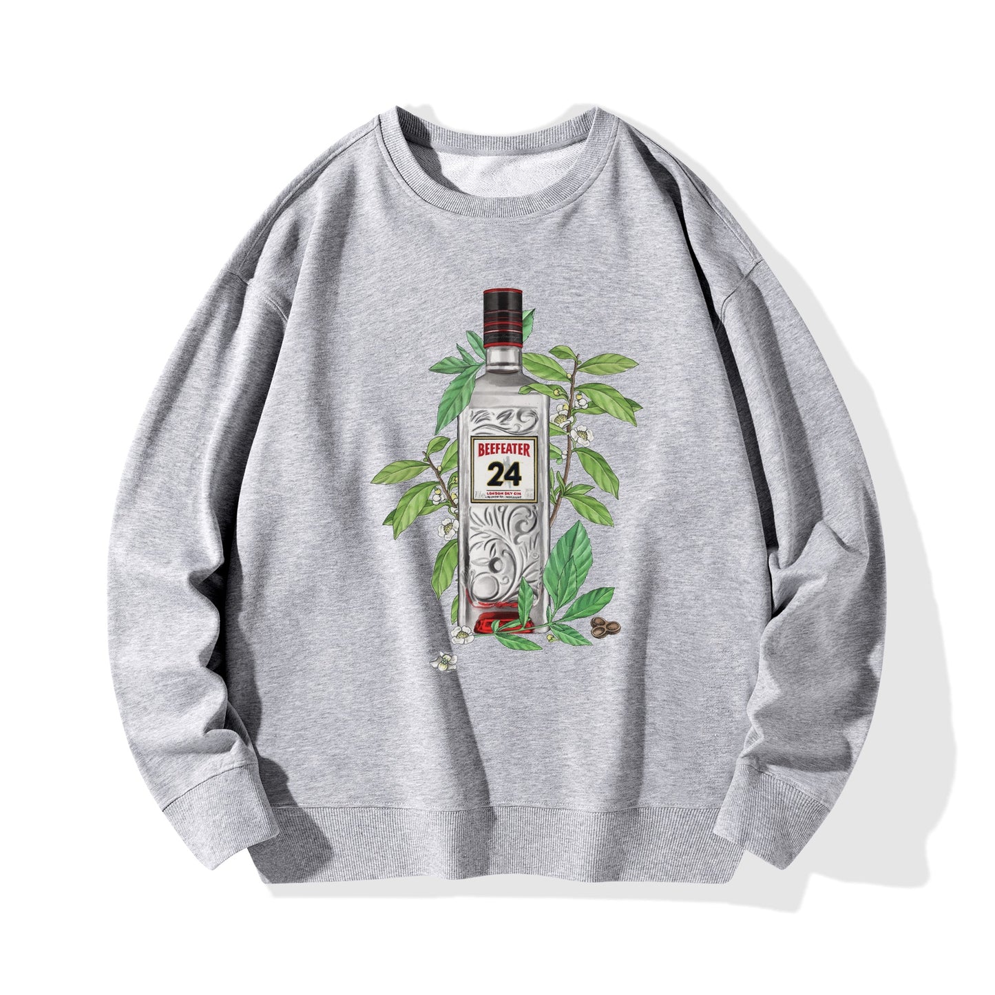Sweatershirt Cotton gin beefeater floral art DrinkandArt