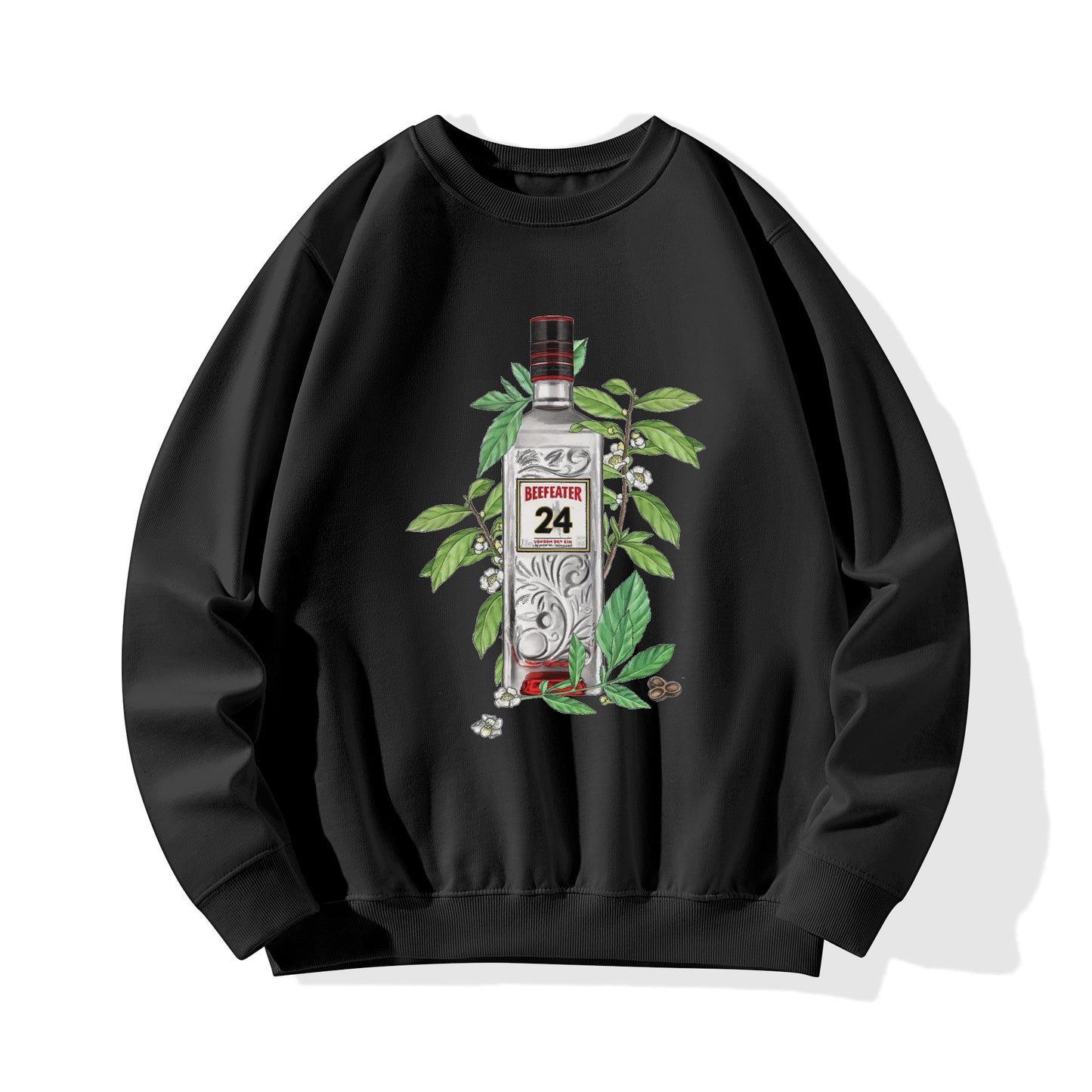 Sweatershirt Cotton gin beefeater floral art DrinkandArt