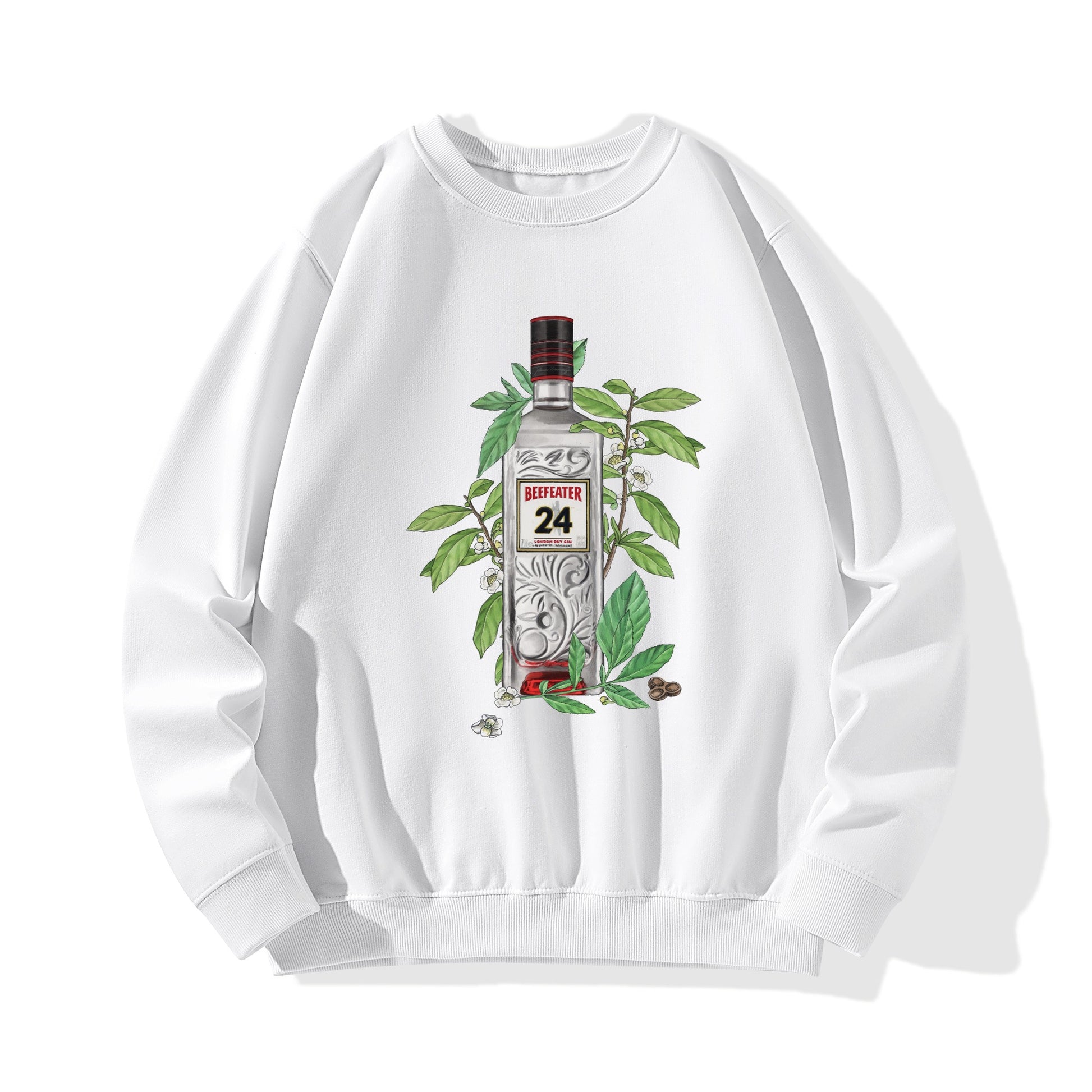 Sweatershirt Cotton gin beefeater floral art DrinkandArt