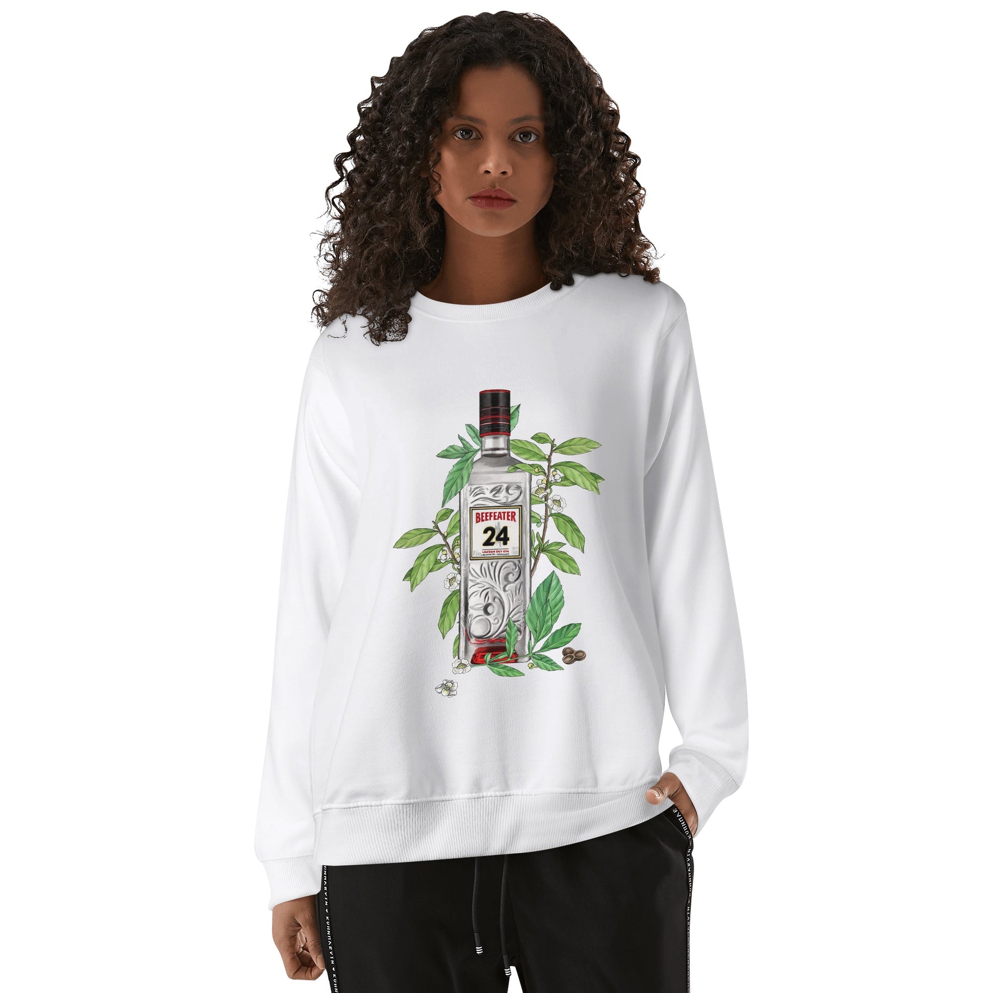 Sweatershirt Cotton gin beefeater floral art DrinkandArt