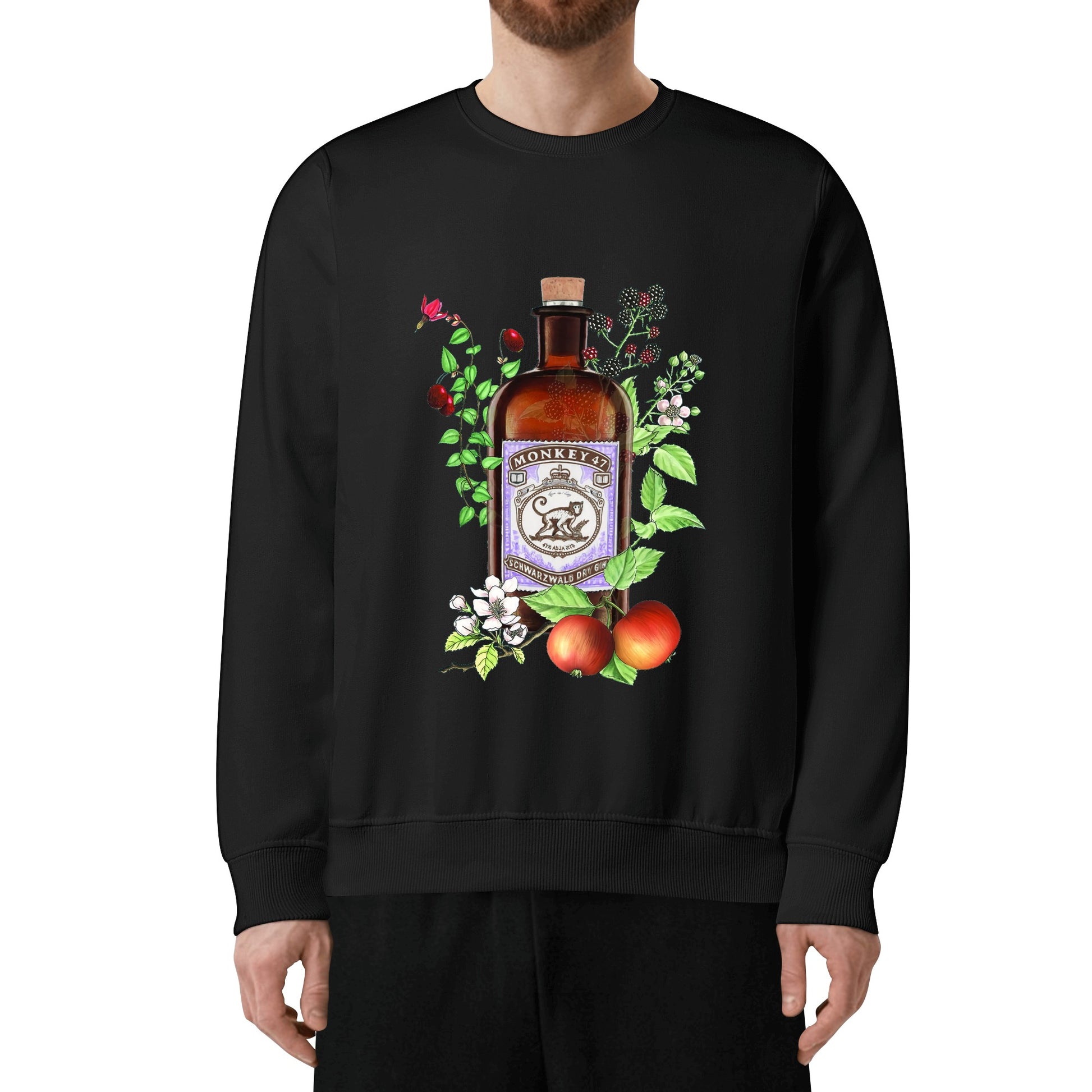 Sweatershirt Cotton gin monkey 47 floral art DrinkandArt