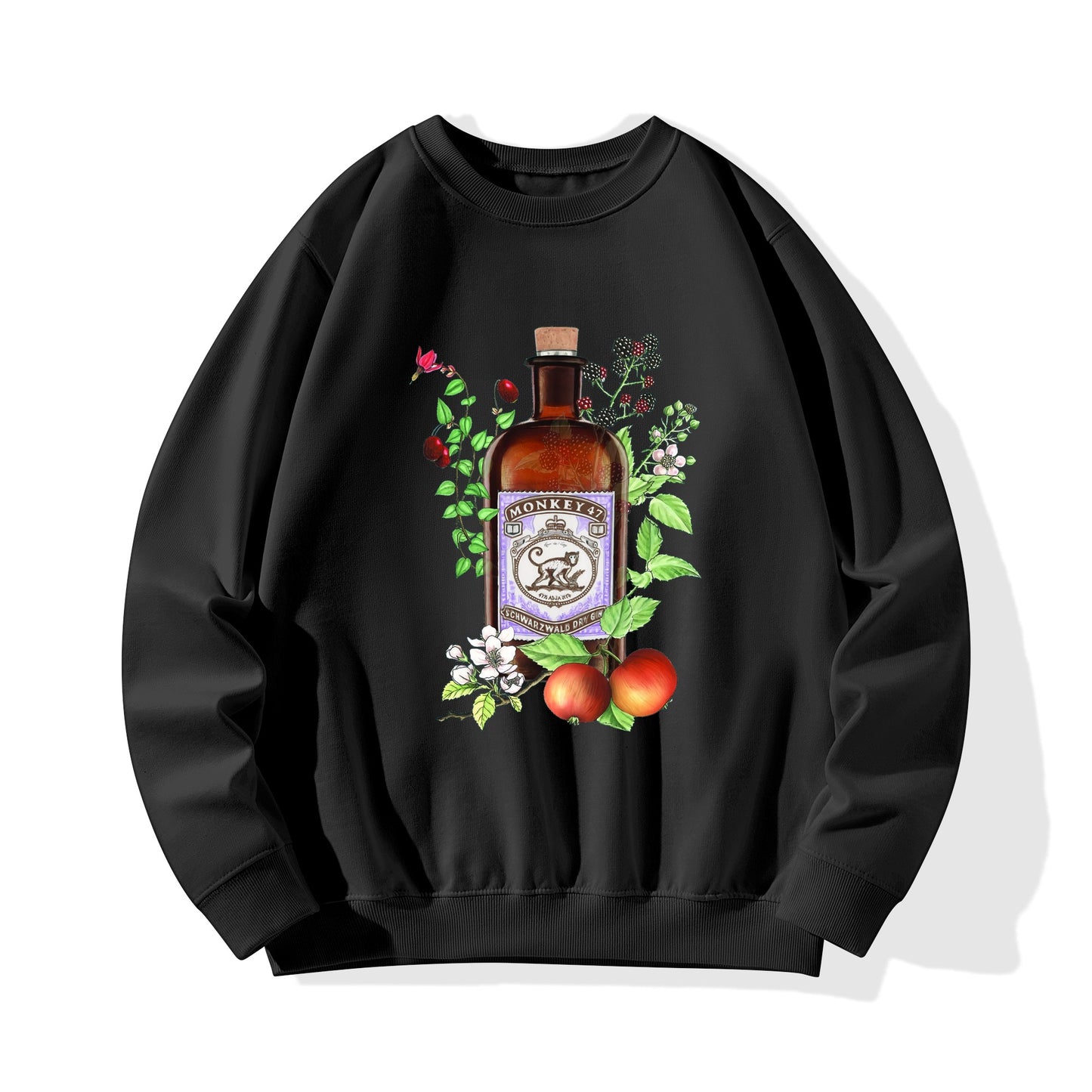 Sweatershirt Cotton gin monkey 47 floral art DrinkandArt