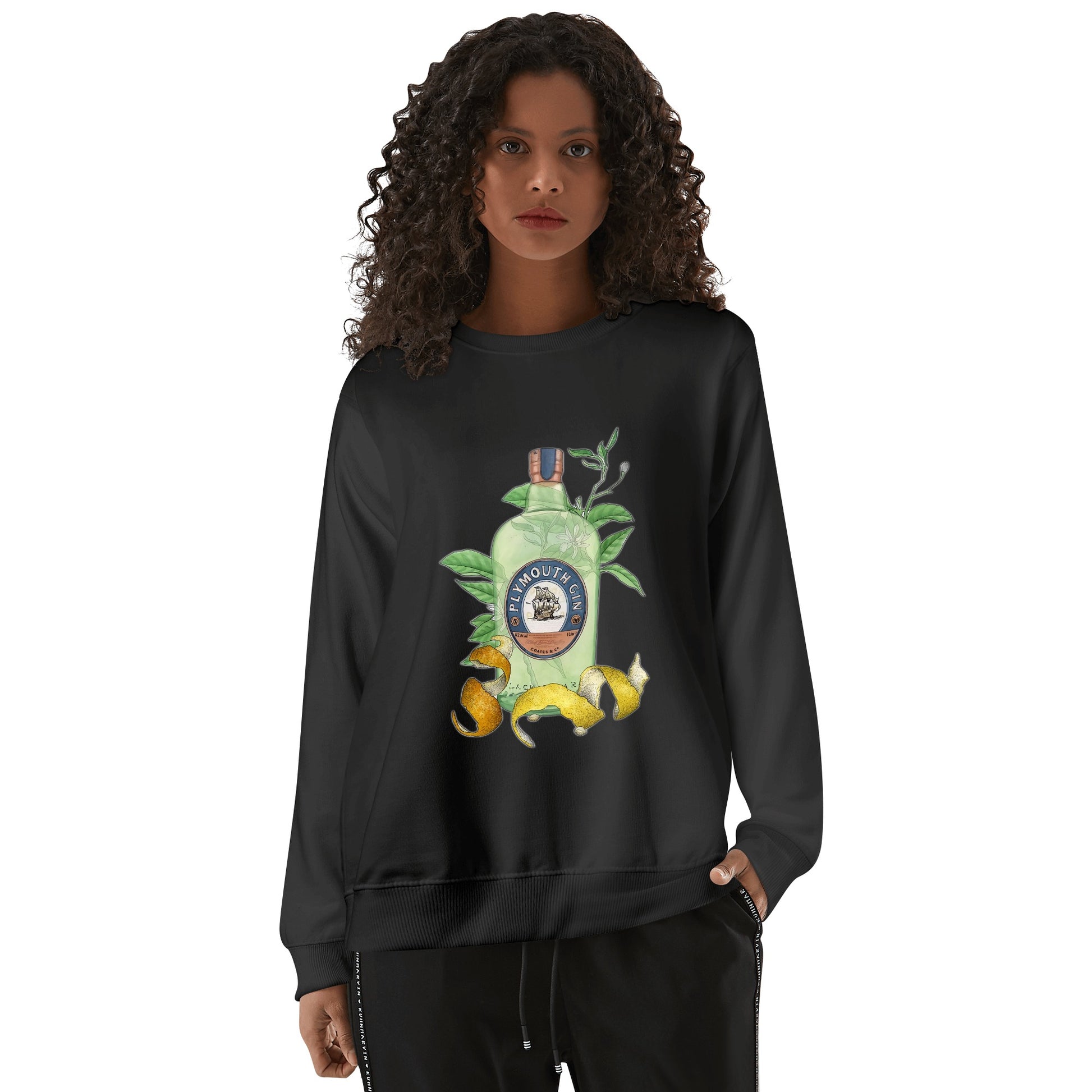 Sweatershirt Cotton gin plymouth floral art DrinkandArt