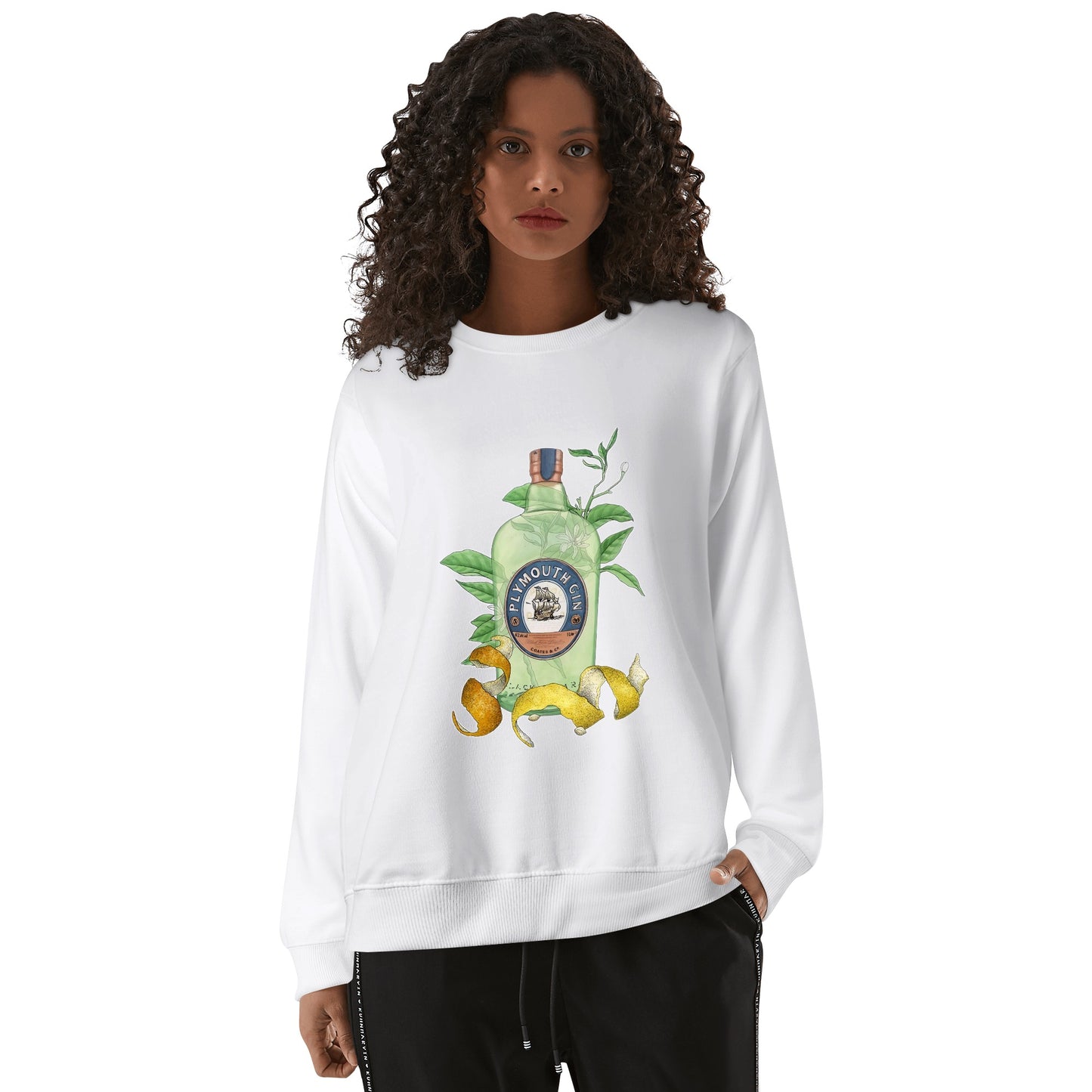 Sweatershirt Cotton gin plymouth floral art DrinkandArt