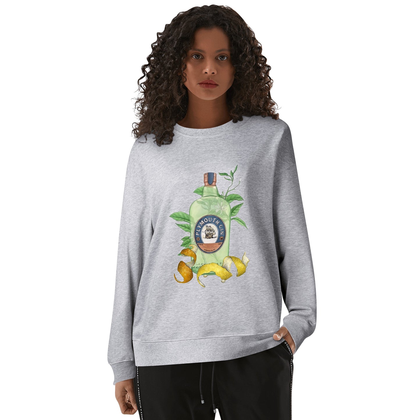 Sweatershirt Cotton gin plymouth floral art DrinkandArt