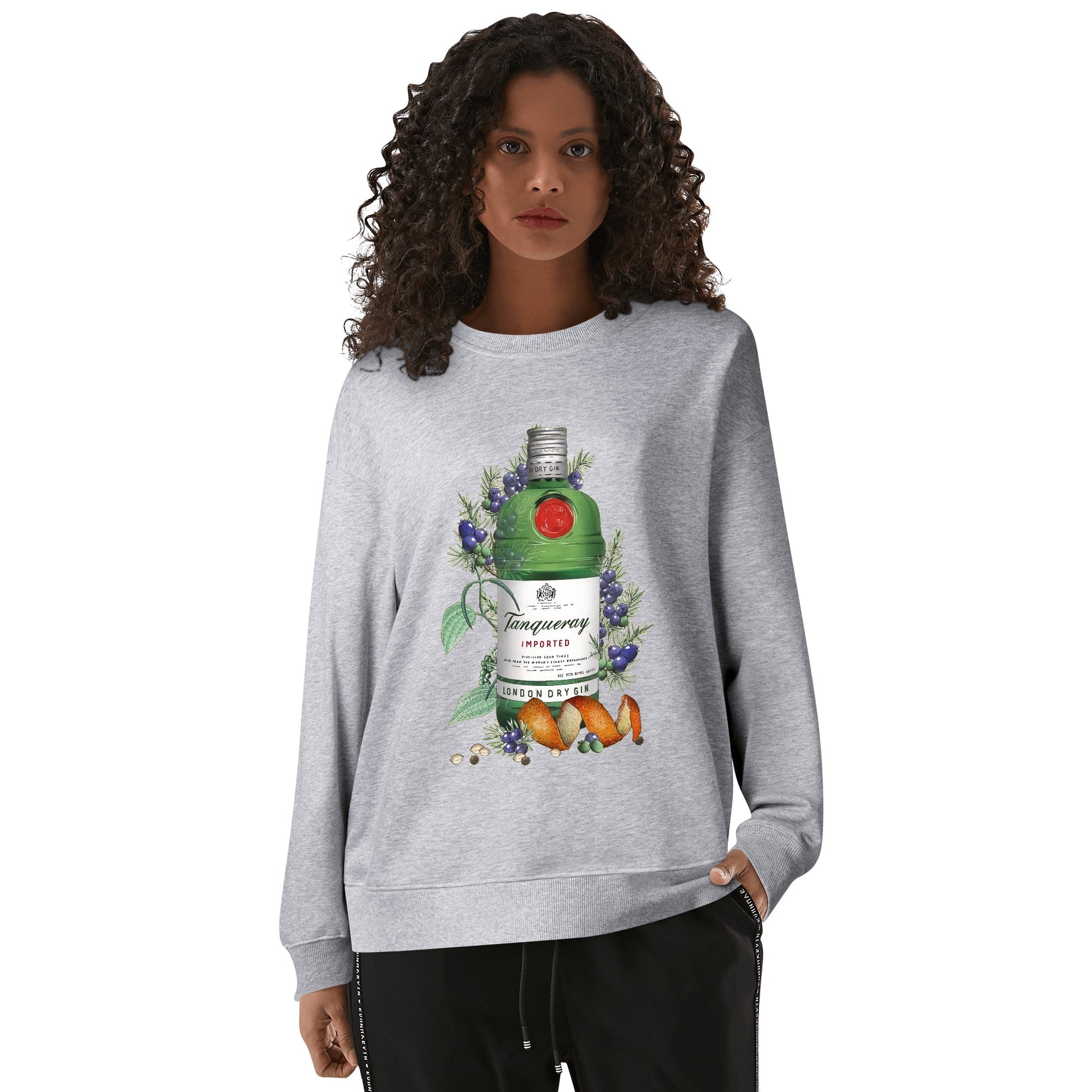 Sweatershirt Cotton gin tanqueray floral art DrinkandArt