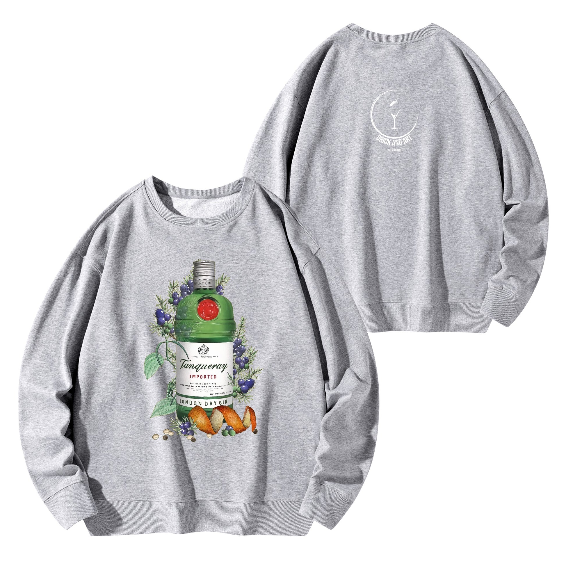 Sweatershirt Cotton gin tanqueray floral art DrinkandArt