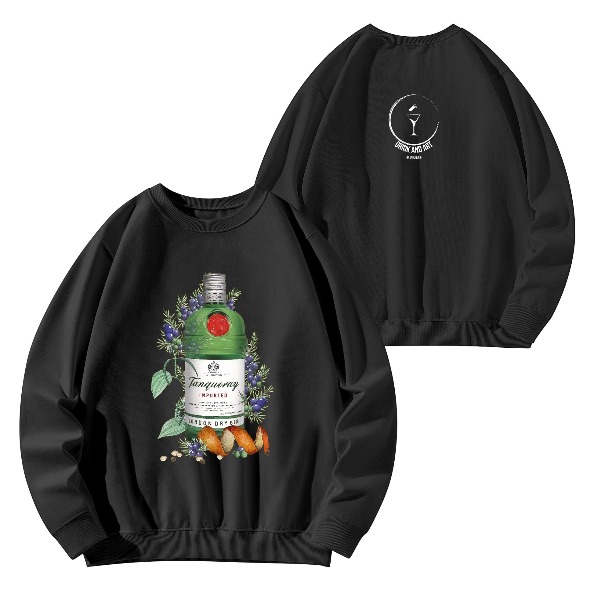 Sweatershirt Cotton gin tanqueray floral art DrinkandArt