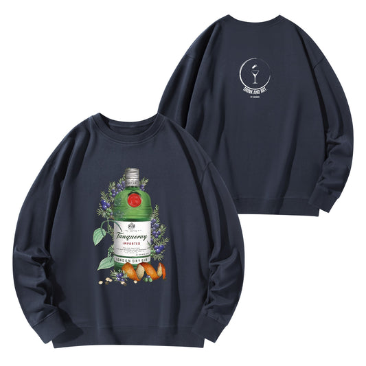 Sweatershirt Cotton gin tanqueray floral art DrinkandArt