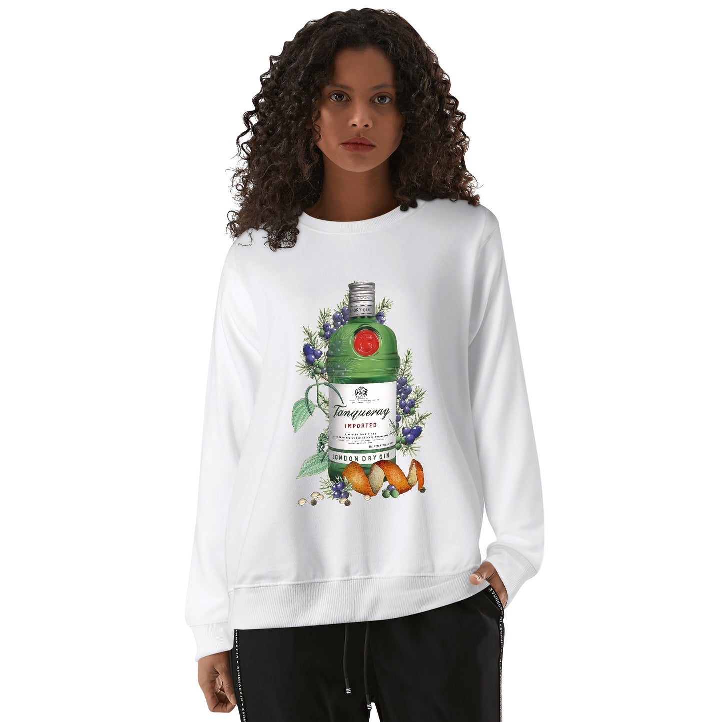 Sweatershirt Cotton gin tanqueray floral art DrinkandArt