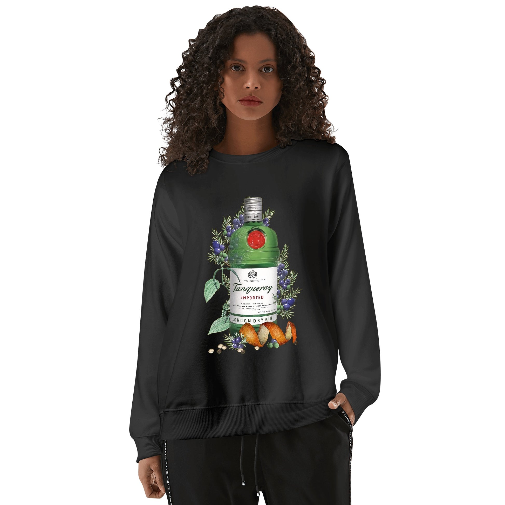 Sweatershirt Cotton gin tanqueray floral art DrinkandArt