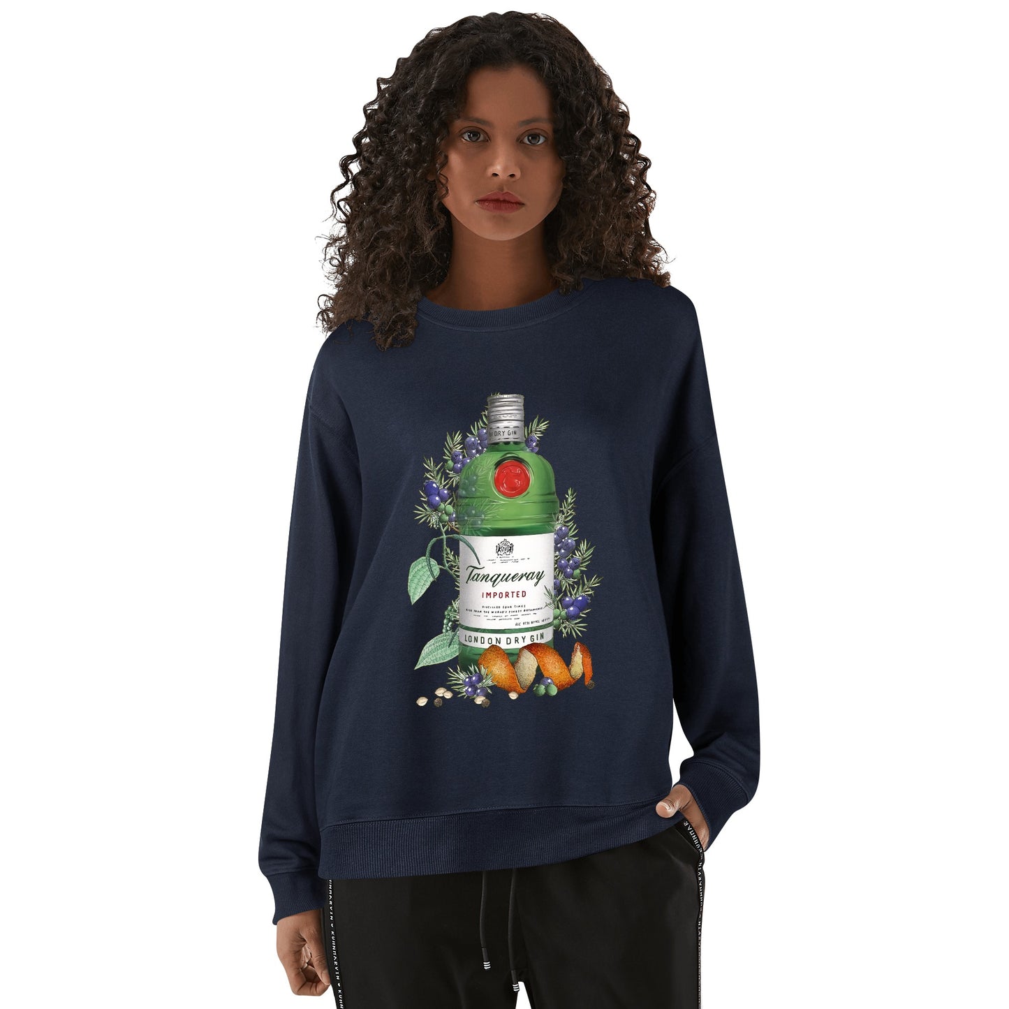 Sweatershirt Cotton gin tanqueray floral art DrinkandArt