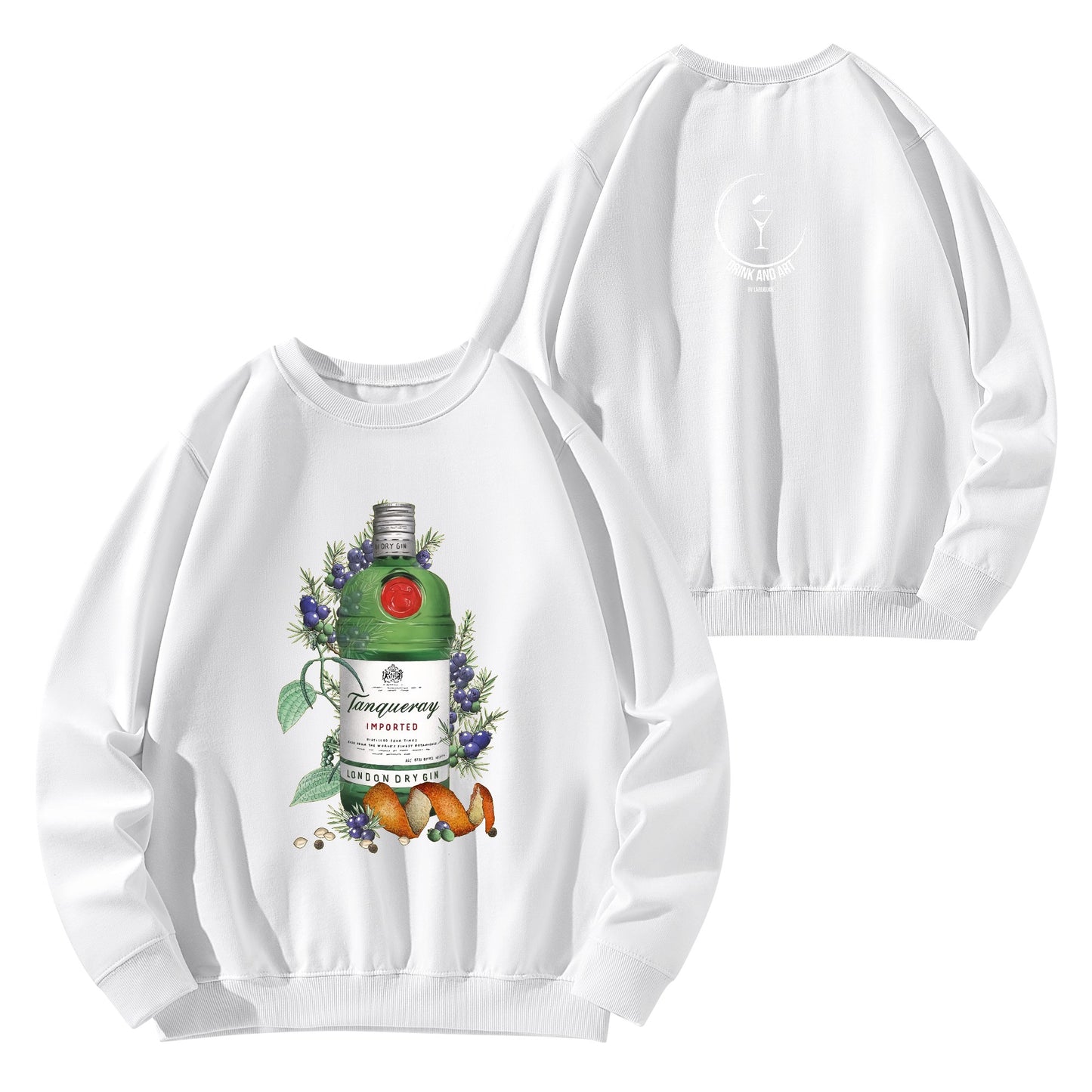 Sweatershirt Cotton gin tanqueray floral art DrinkandArt