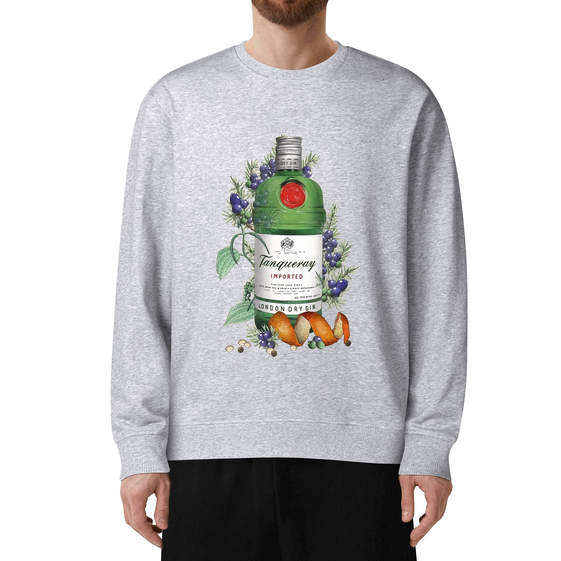 Sweatershirt Cotton gin tanqueray floral art DrinkandArt