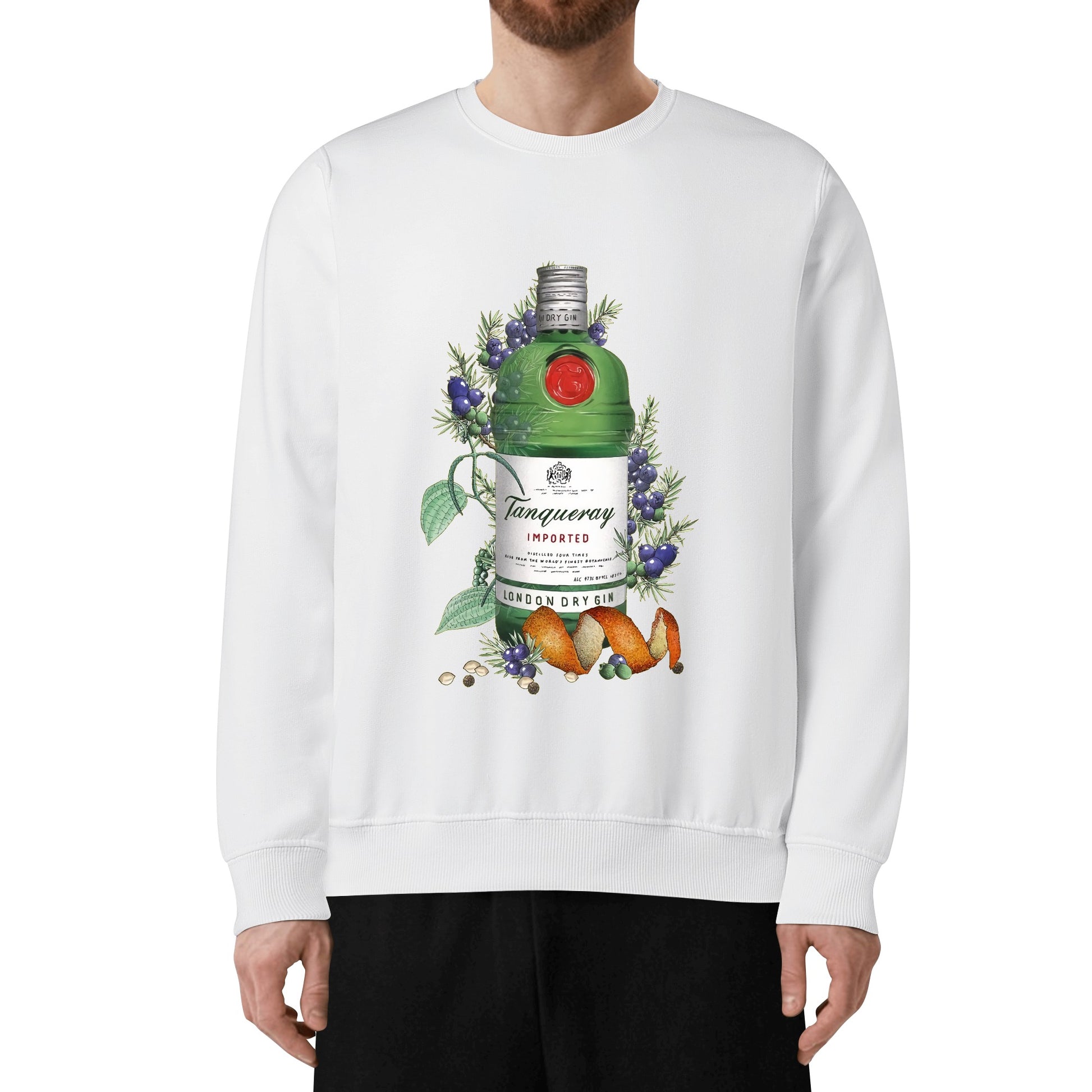 Sweatershirt Cotton gin tanqueray floral art DrinkandArt