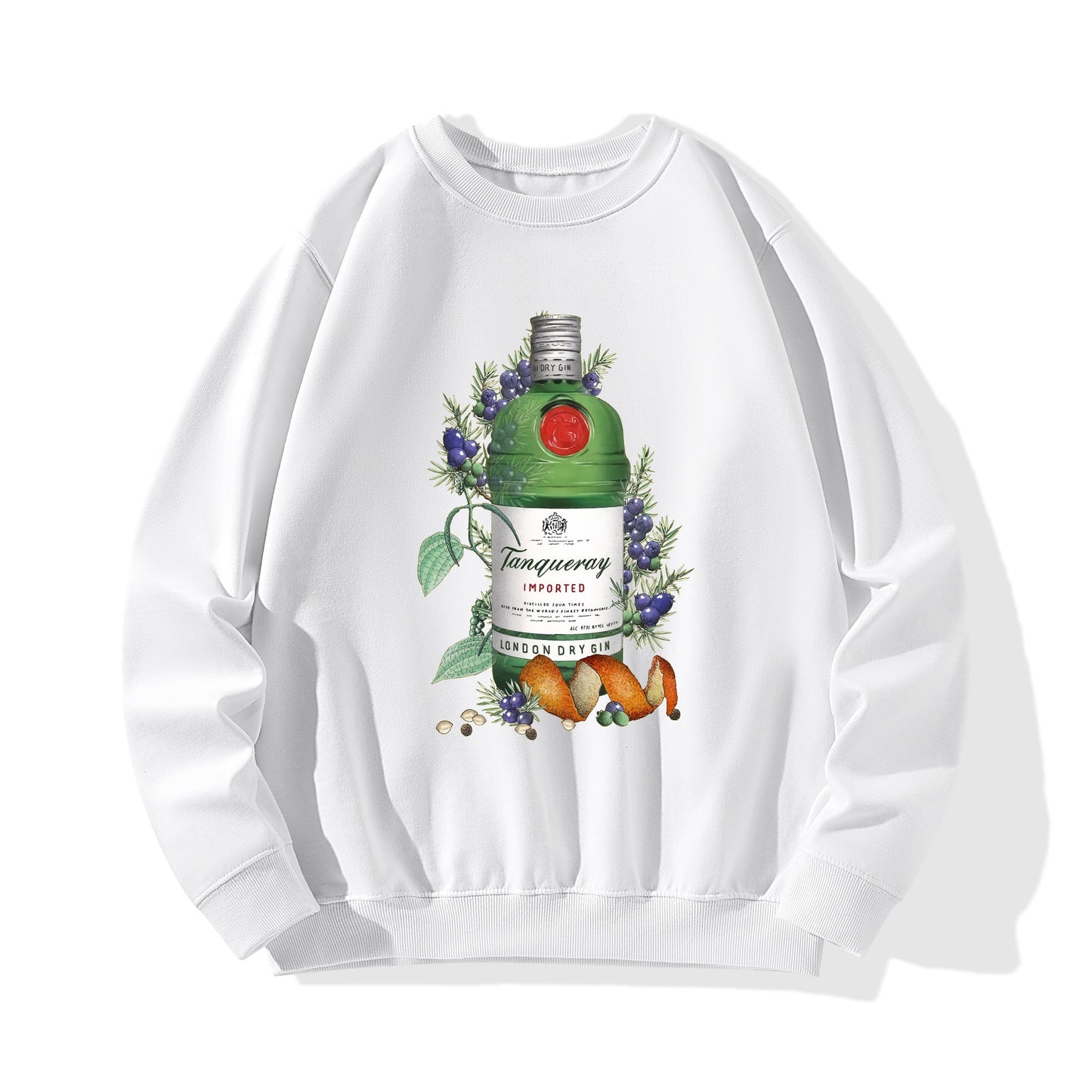 Sweatershirt Cotton gin tanqueray floral art DrinkandArt