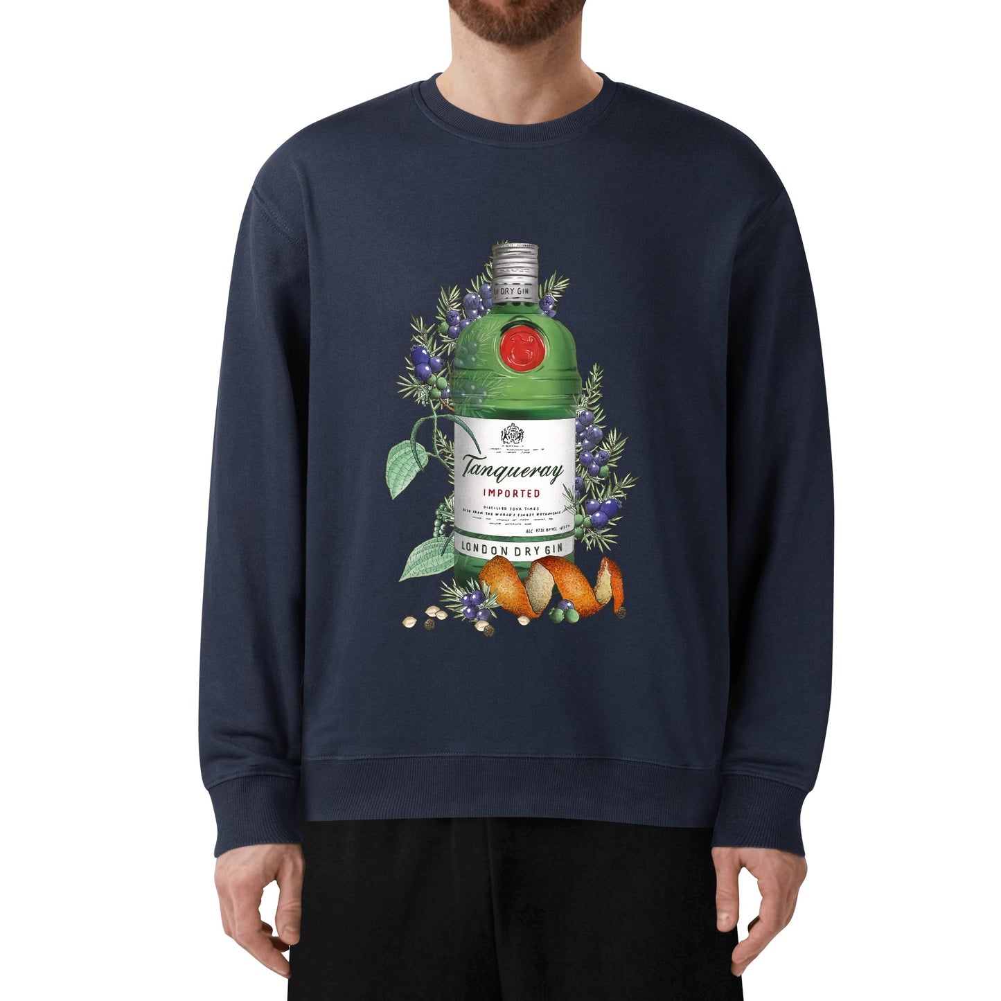 Sweatershirt Cotton gin tanqueray floral art DrinkandArt